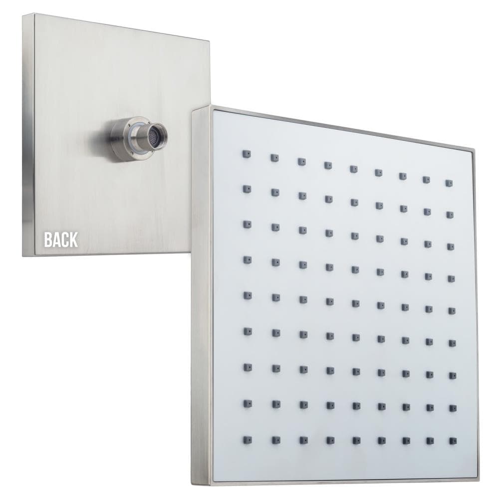 Miseno MNOSH625BN 1.0 -Spray Brushed Nickel 8.0-in Square Fixed Rain Shower Head 2 GPM