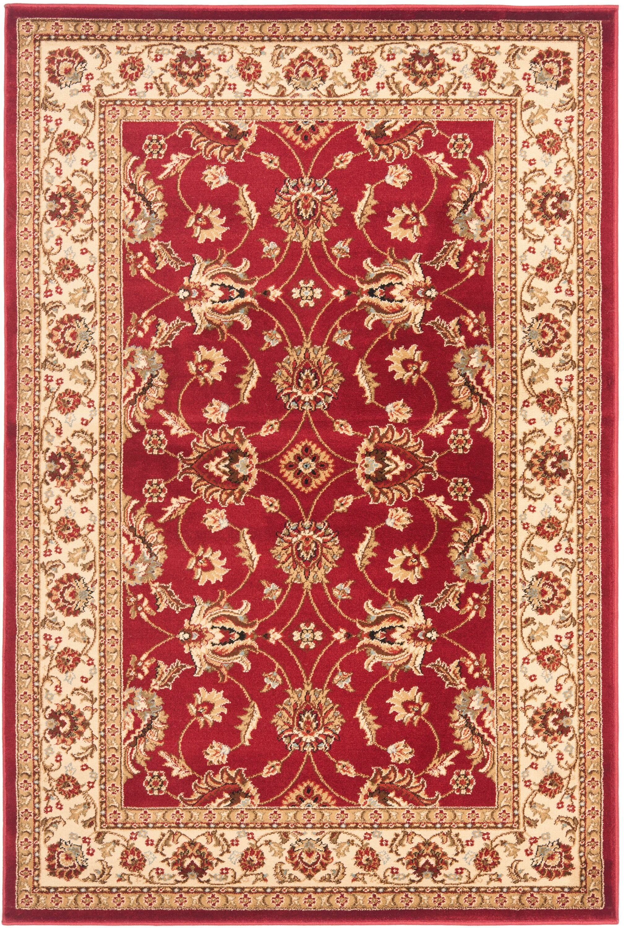 Safavieh LNH553-4012-3 Lyndhurst Agra 3 x 5 (ft) Loomed Polypropylene Red/Ivory Rectangular Indoor Floral/Botanical Oriental Throw rug