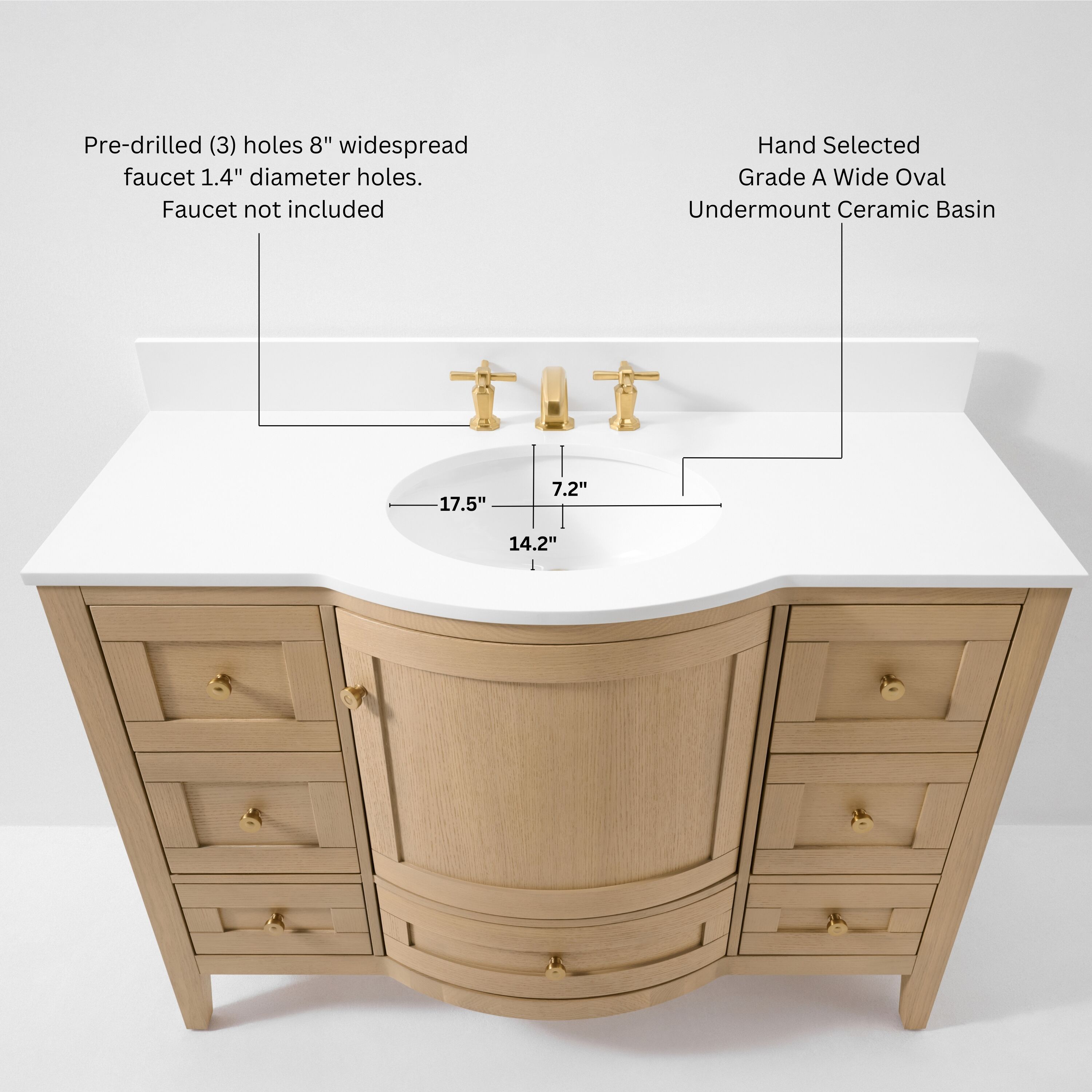 Ancerre Designs VTSLAUREN48OAKWQZ Bath-Vanity-Combo - View #4