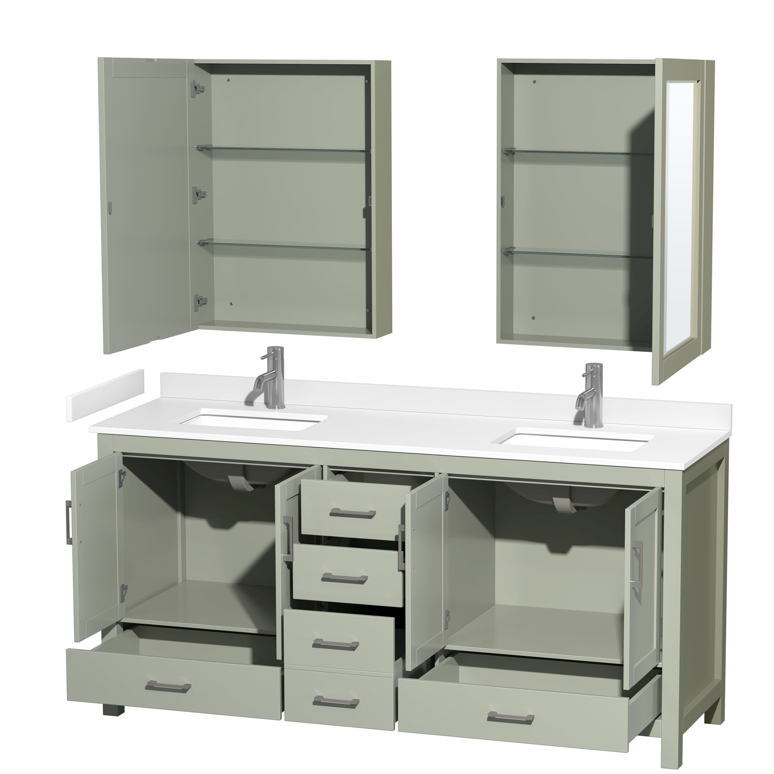 Wyndham Collection WCS141472DLGWCUNSMED Bath-Vanity-Combo - View #2