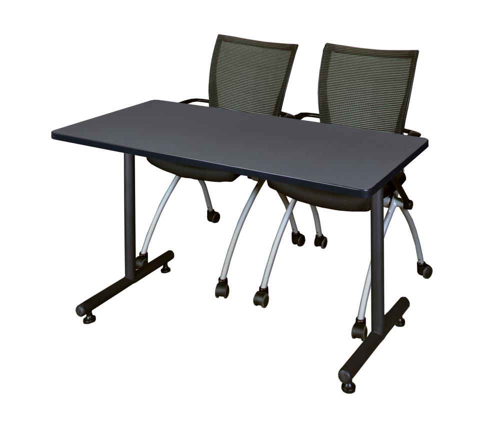 Regency MKTRCT4830GY09BK Training Gray 4-Person Training Table (48-in W x 29-in H)