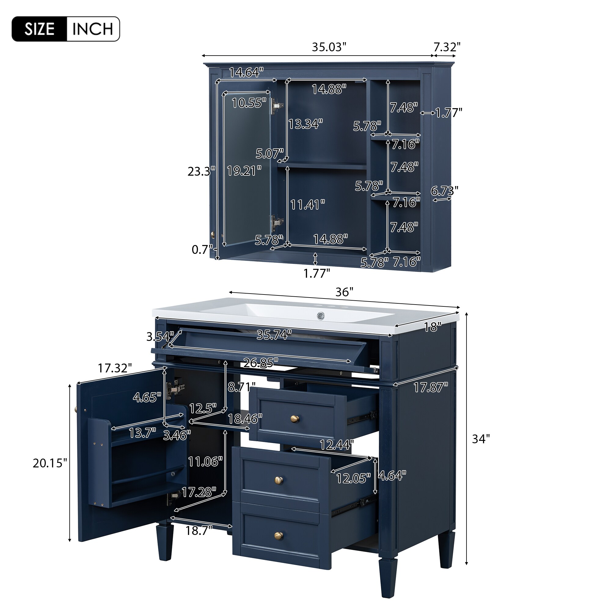 ModernLuxe L3P-N710S236006C Bath-Vanity-Combo - View #5