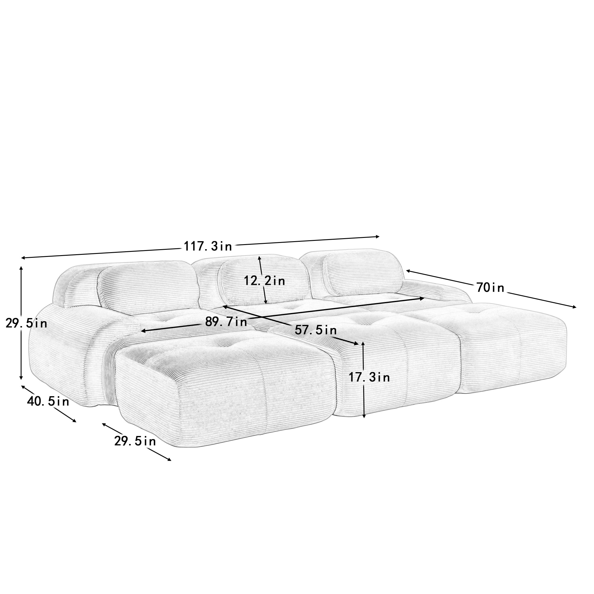 Homy Casa SMZO-GYU-CM Sofas-Loveseats - View #5