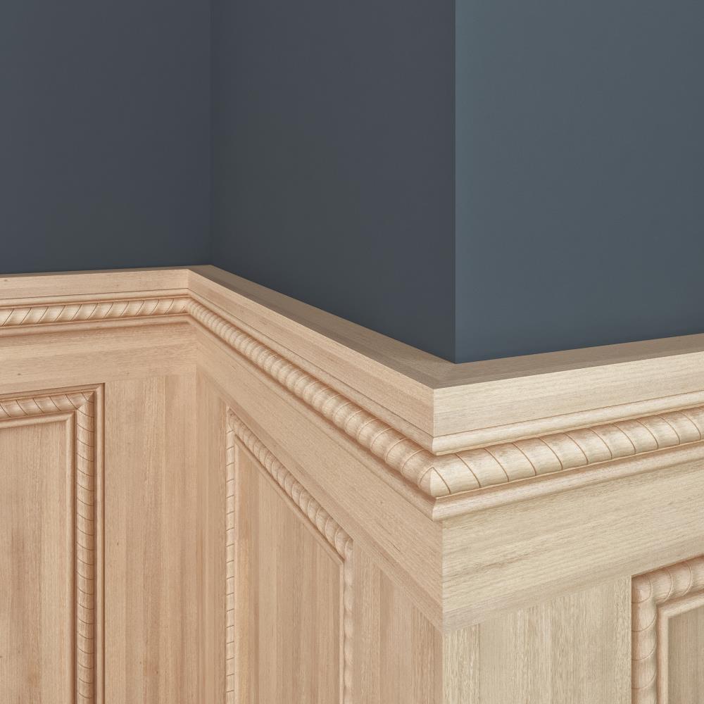 Ornamental Mouldings 1-3/8-in x 8-ft White hardwood Unfinished Wood 1831 Chair rail Moulding