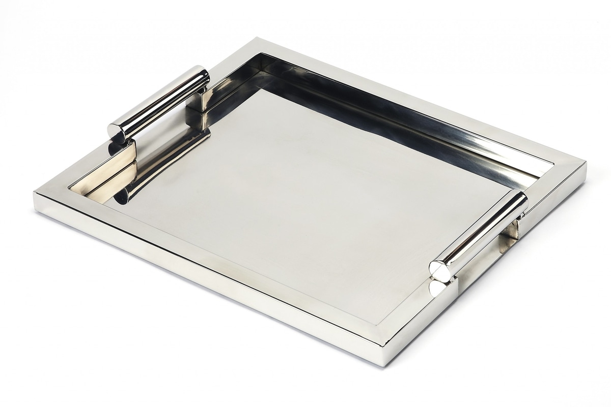 HomeRoots 4000388899 2-in x 17.5-in Silver Rectangle Serving tray