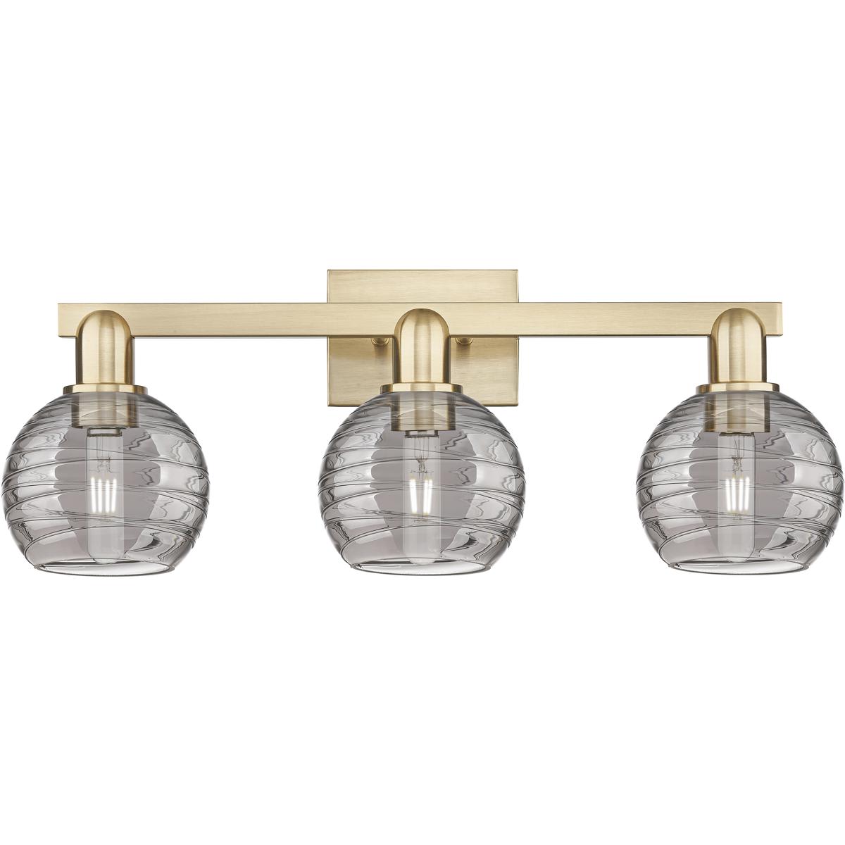 Innovations Lighting -  716-3W-CB-G1213-6SM Athens Deco Swirl Bathroom Vanity Light Champagne Bronze