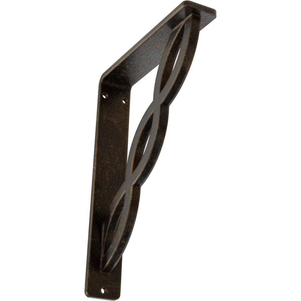 Ekena Millwork BKTM01X05X08SLOABS Loera 5.5-in x 1.5-in x 8-in Antique brass Wrought iron Mounting bracket