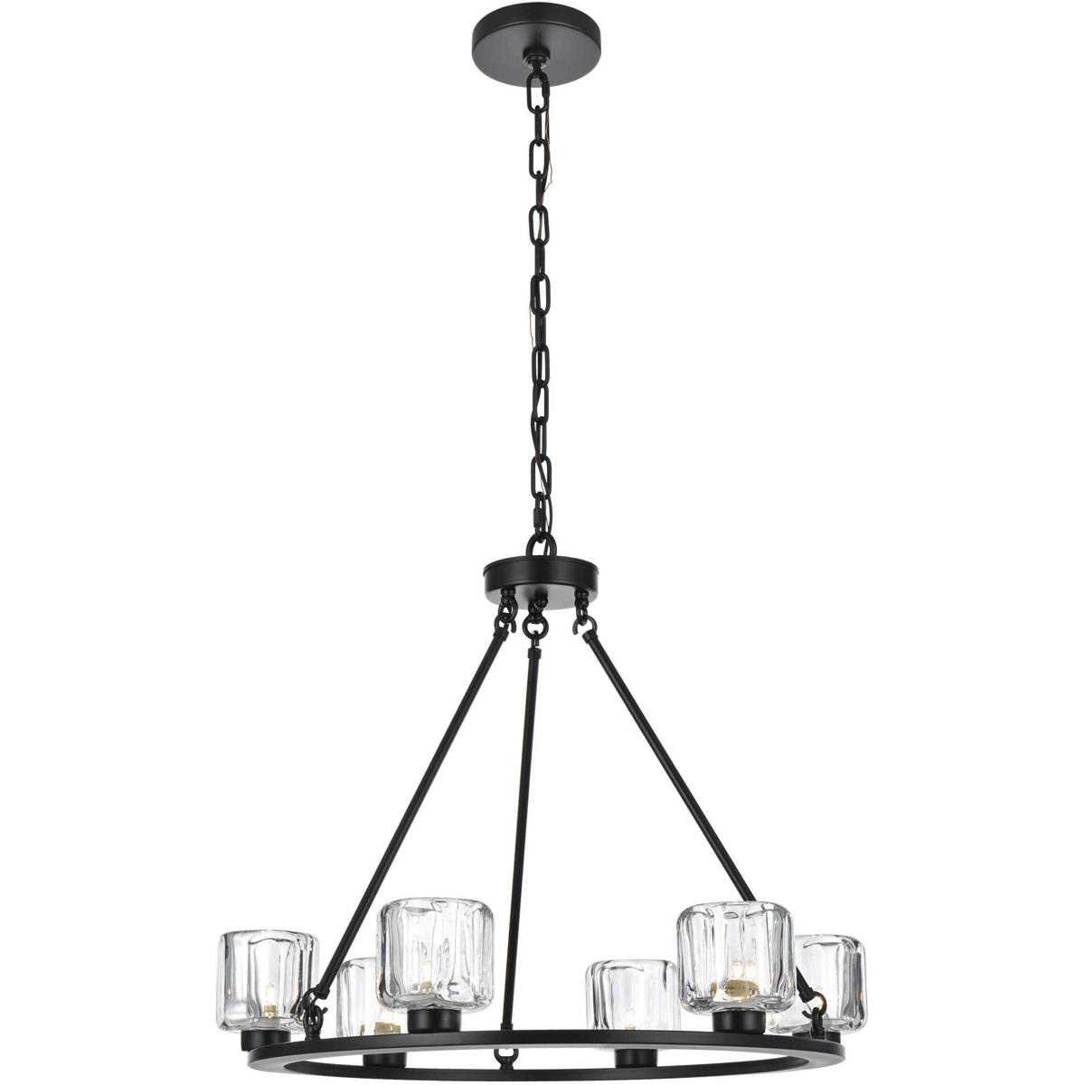 Elegant Lighting 2845038 5100D26BK Cadence Chandelier Black