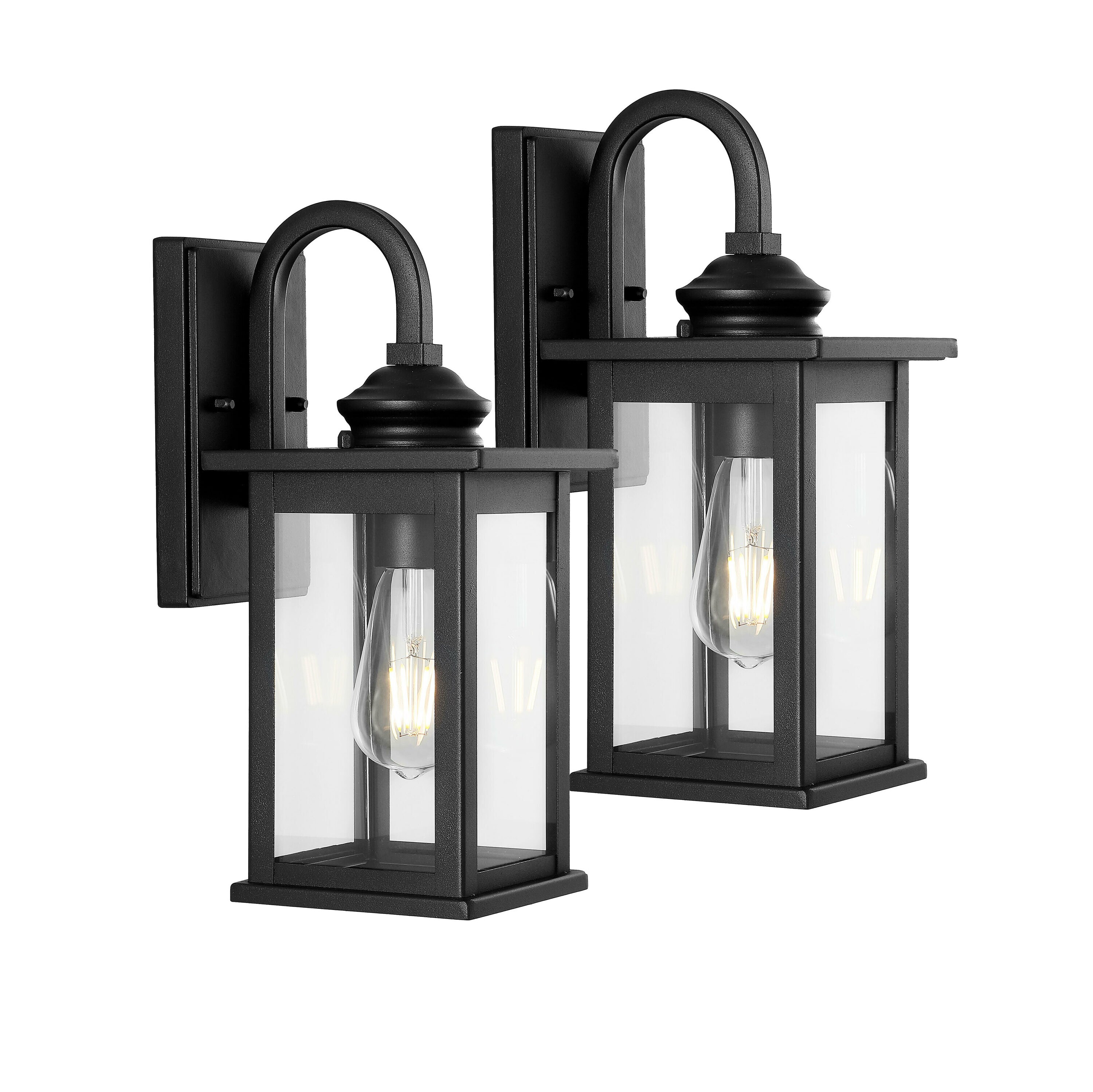 Set of Hanging Lantern Sconces,farmhouse Wall Decor, Lantern Sconces,  Black, Lanterns, Wood Sconce With Lantern, Country Decor, Small 