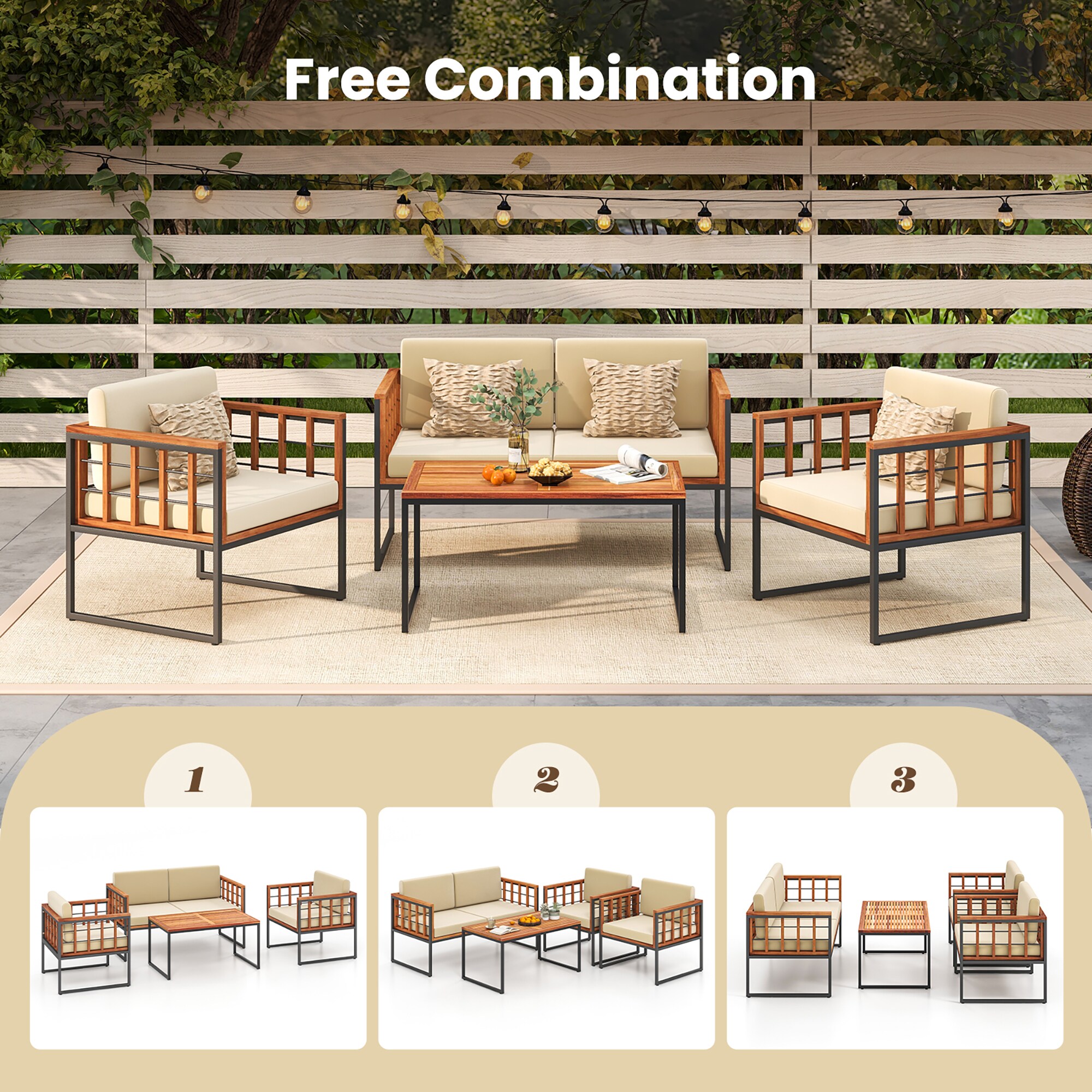 Forclover ALRO-3P22BR Patio-Conversation-Sets - View #4