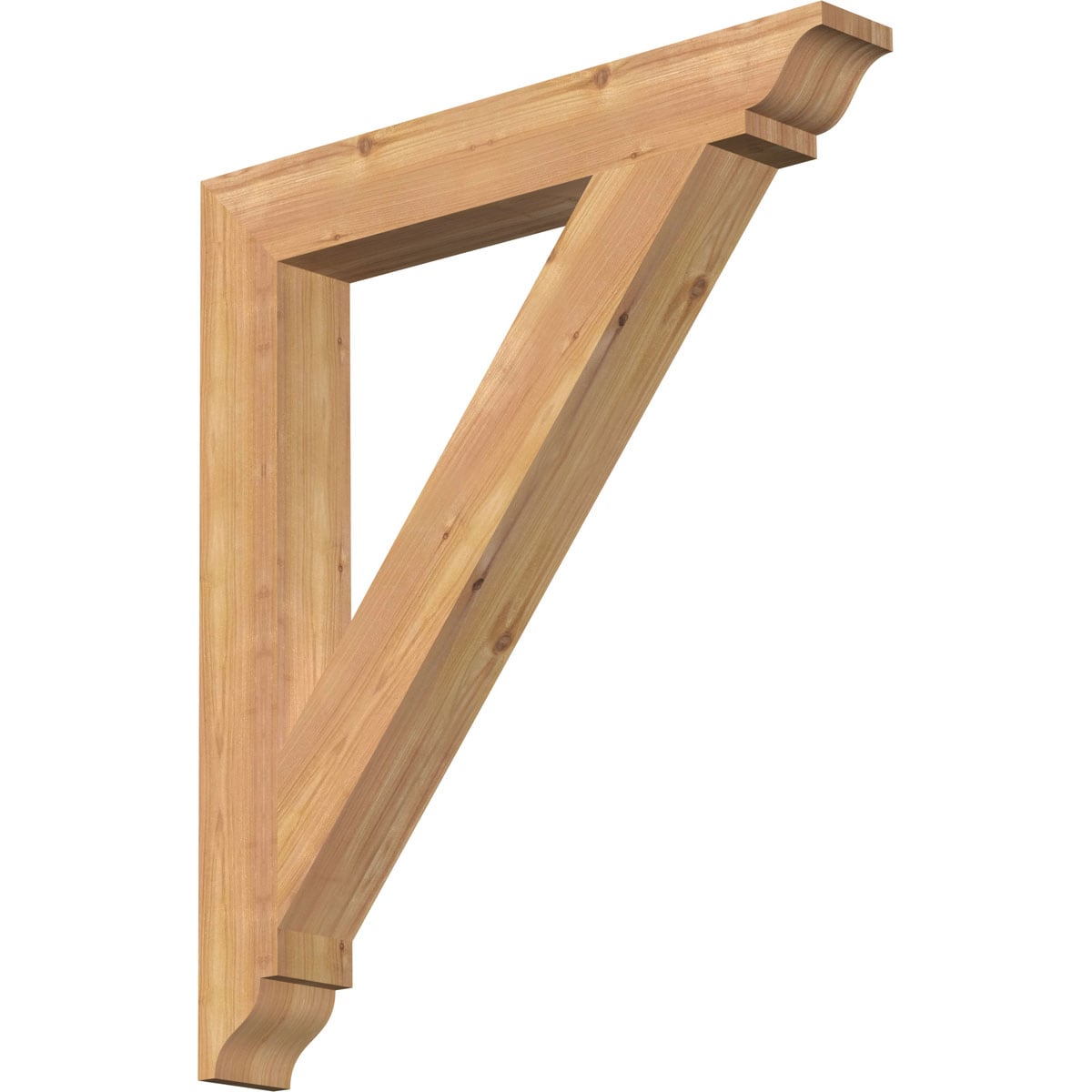 Ekena Millwork BKT04X26X30TRA01SWR Traditional traditional smooth 3-1/2-in x 26-in x 30-in Western red cedar Brown Wood Standard bracket