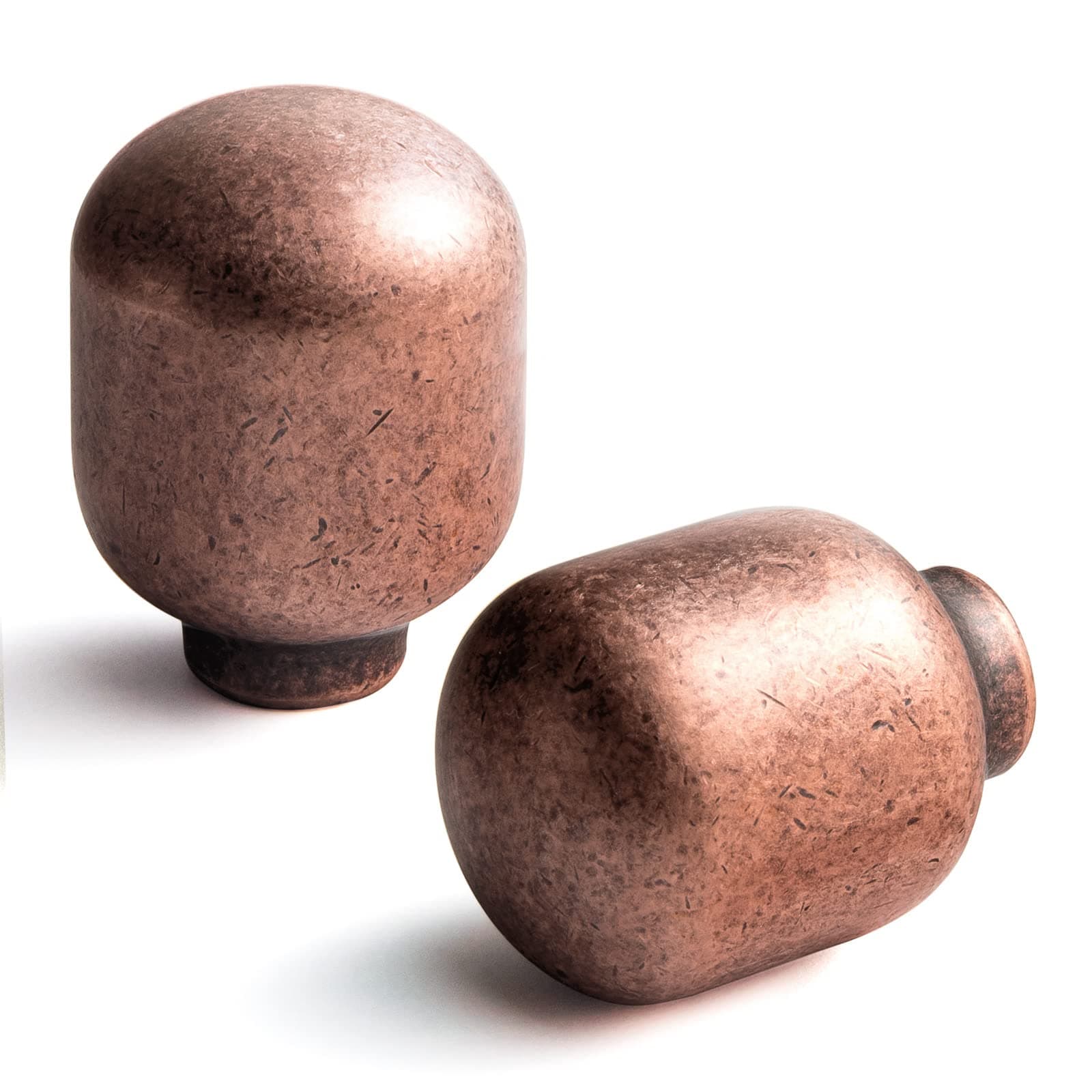 Miaokesen 9380AC-DK 1-in Antique Copper Mushroom Classic Cabinet Knob 6 -Pack
