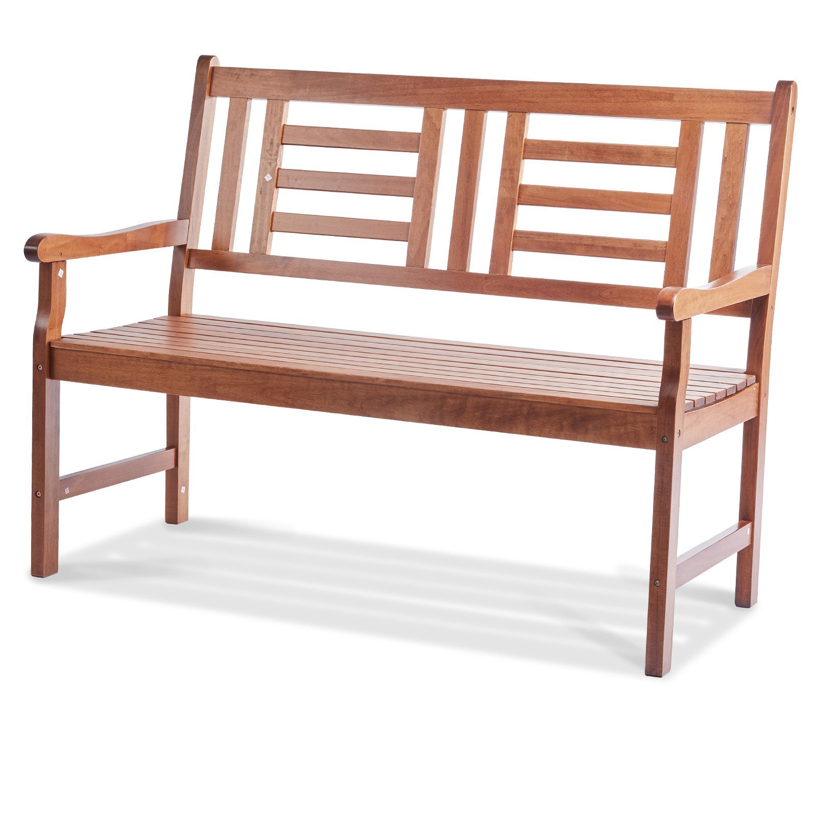 Slickblue 48-in Wood Park Bench with Wood Grain Finish Outdoor Garden Bench for Patio Porch and Backyard Gathering Spaces