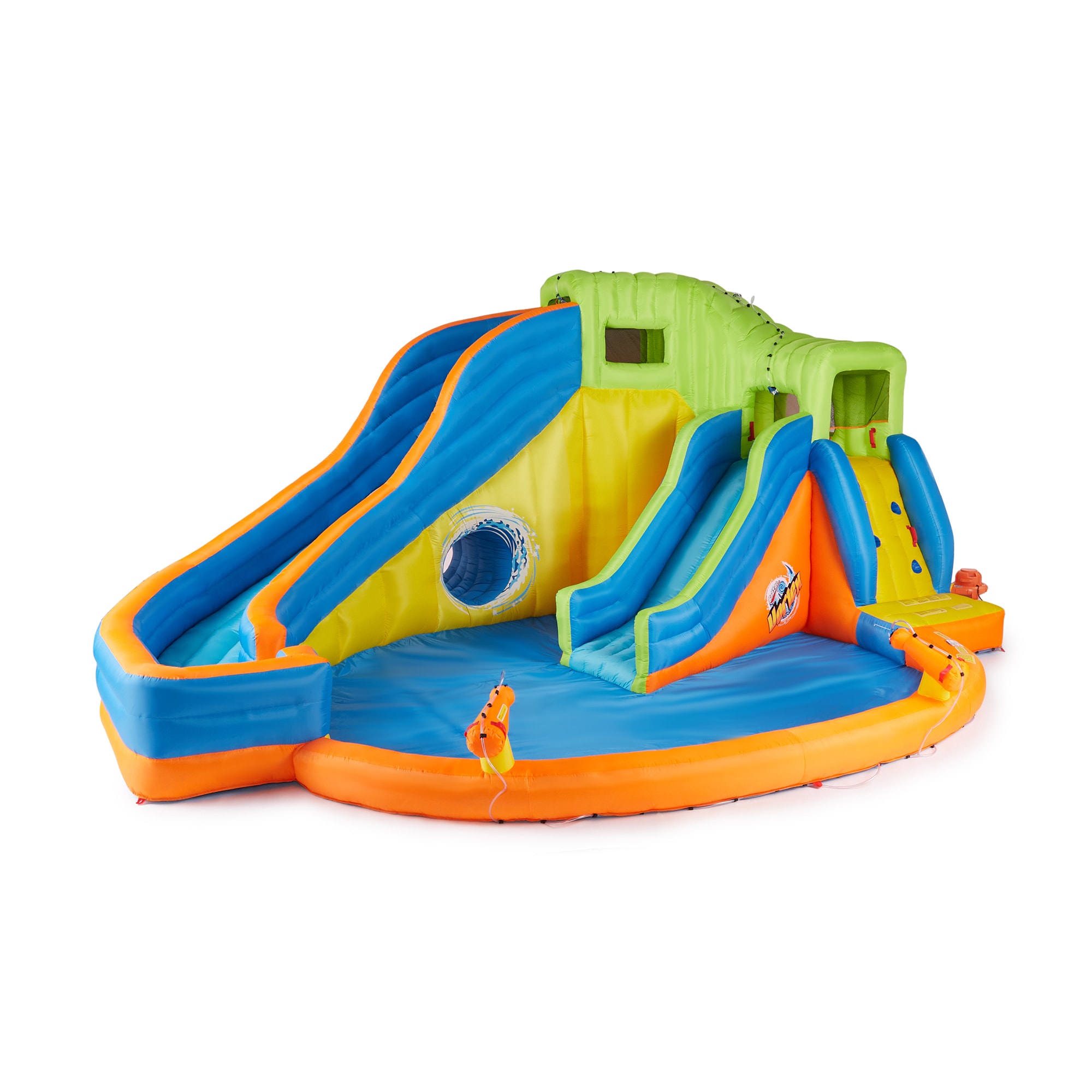 Banzai 76404  Pipeline Twist Kids Inflatable Outdoor Water Pool Aqua Park and Slides