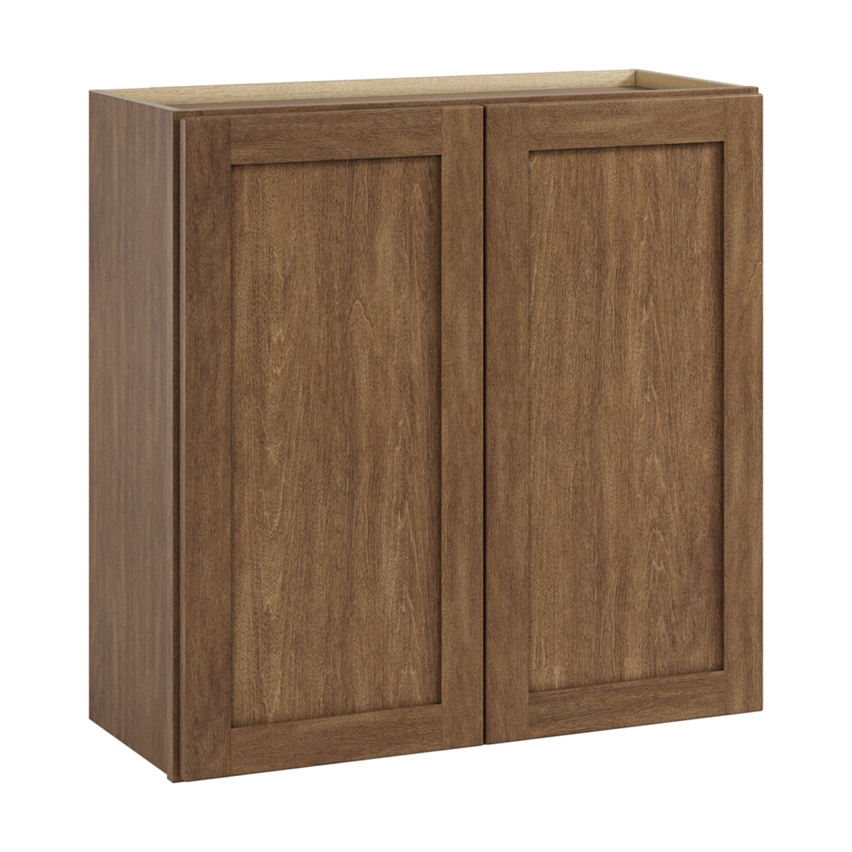 Whalen CLICK-IT LWSCLICK-31LW Sherwood Hills 30-in W x 30-in H x 12-in D Walnut Birch Wall Ready to assemble Plywood Cabinet (Raised Panel Shaker)