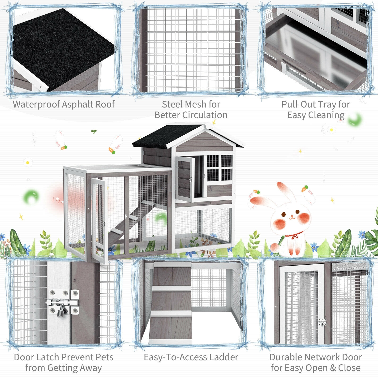 LIVIZA GIG-PS026GR Chicken-Coops-Rabbit-Hutches - View #10