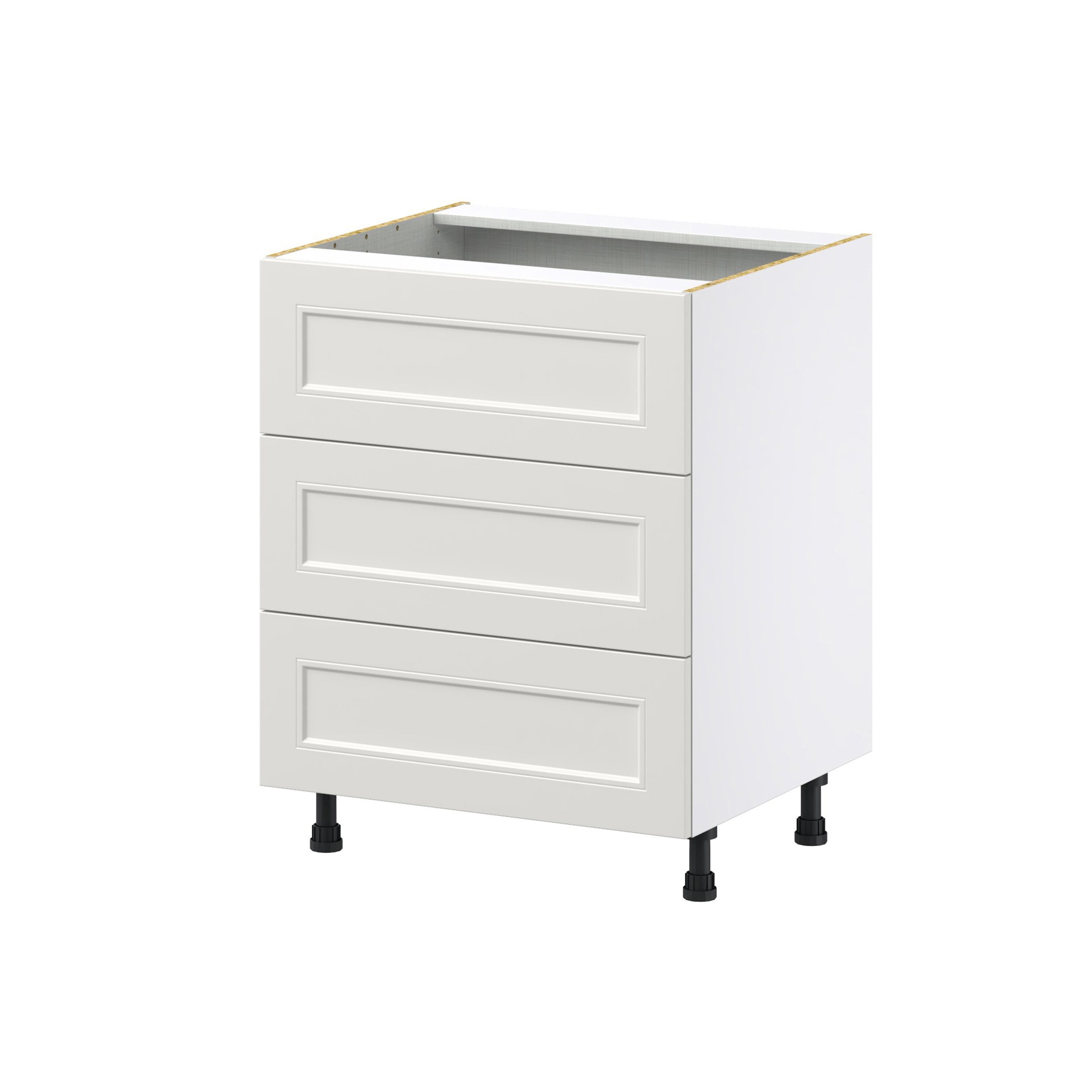 Hugo&Borg Belcourt 27-in W x 34.5-in H x 24-in D Gray Painted 6-Drawer Base Fully Assembled Cabinet (Recessed Panel Style)