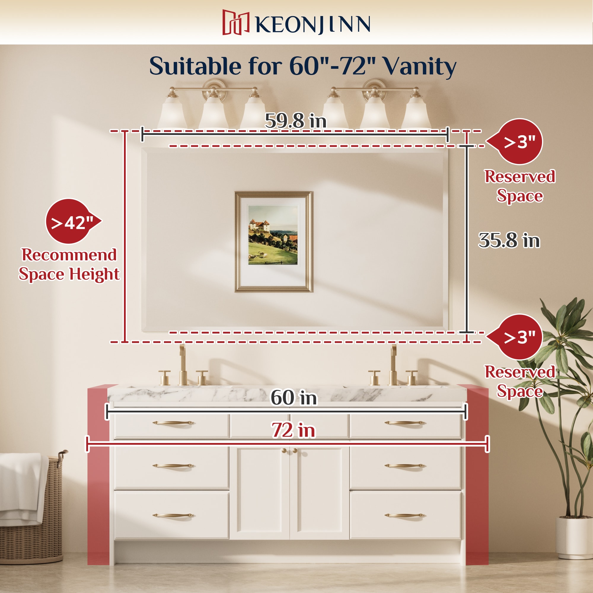 Keonjinn LW-WKJ-FJ-15291 Decor-Mirrors - View #3
