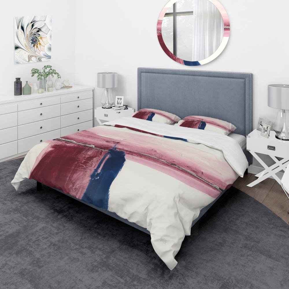 Designart BED30532-Q 3 -Piece Pink Queen Duvet cover Set