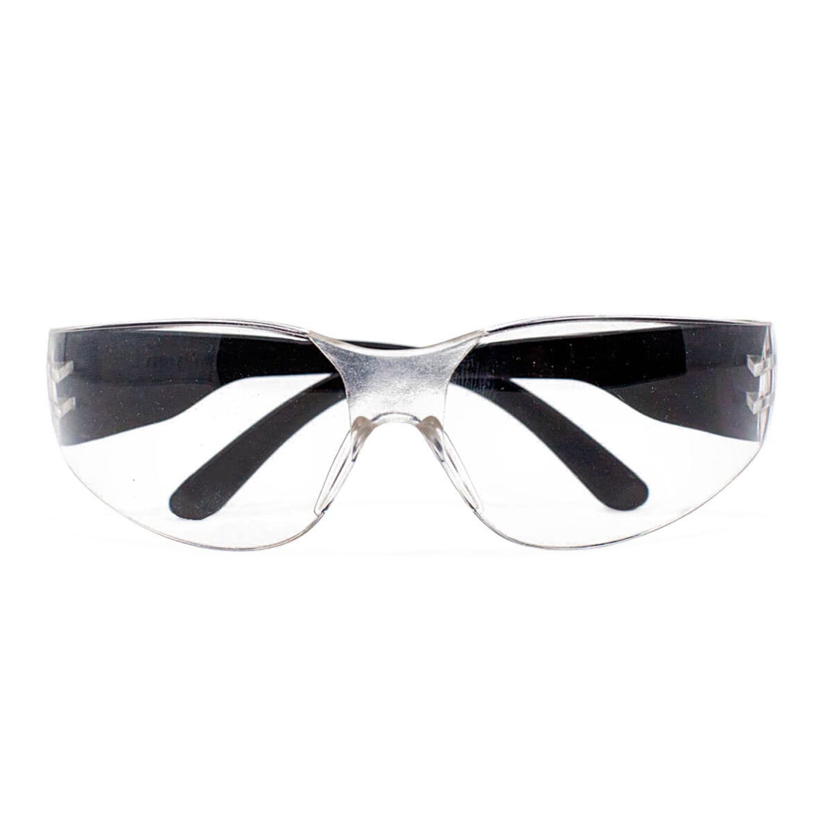 BISON LIFE SH-CR-CLLCT-SG9BK-24 24-Pack, Crystal Clear Lens Black Temple Polycarbonate Safety Glasses