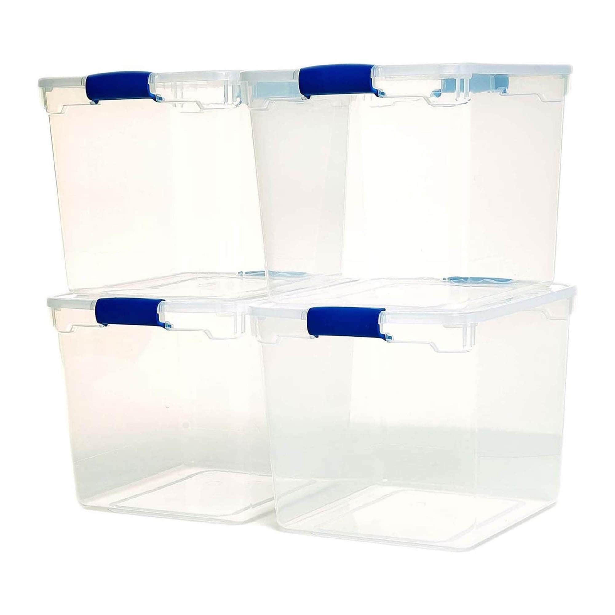 Homz 64 Qt Multipurpose Stackable Storage Bin with Latching Lids, Clear (6  Pack)