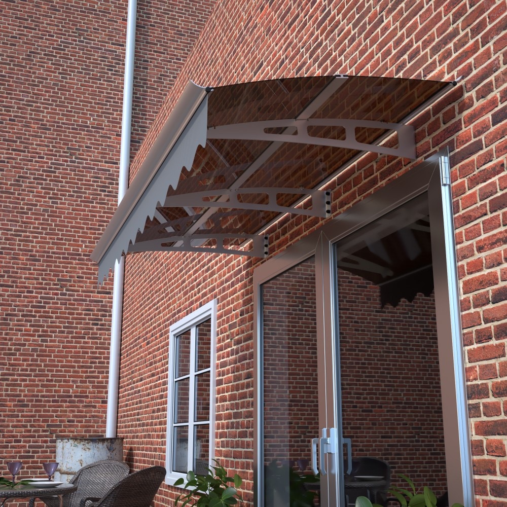 Tatayosi P-DJ-P180079 Brown 79inch Wide x 34inch Deep Door Window Awning Canopy with Valance for Wooden Wall House