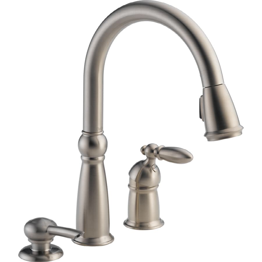 Delta Victorian Stainless Single Handle Pull-down Kitchen Faucet with ...