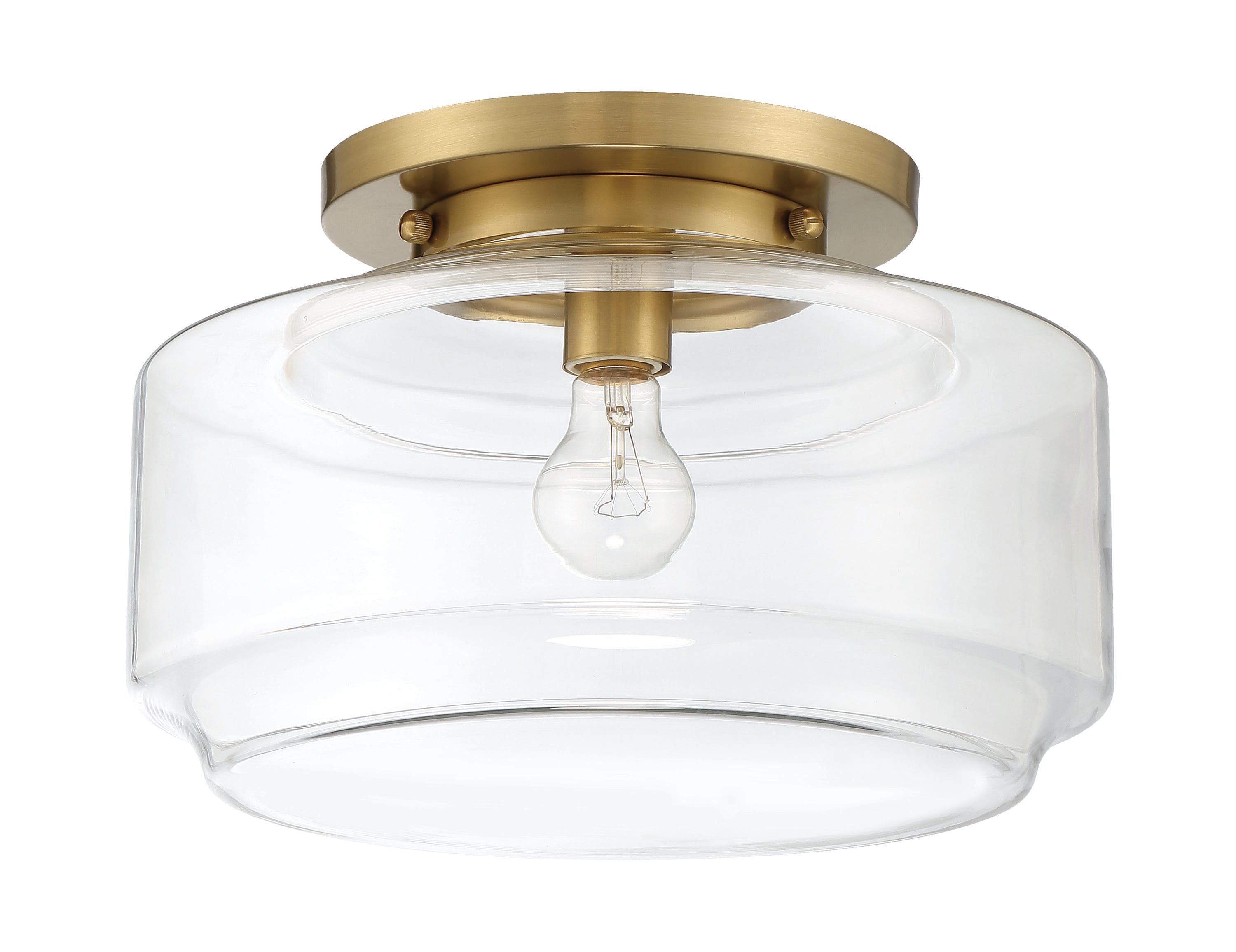 Craftmade X3114-SB Peri 1 -Light 14-in Satin Brass Flush Mount Light