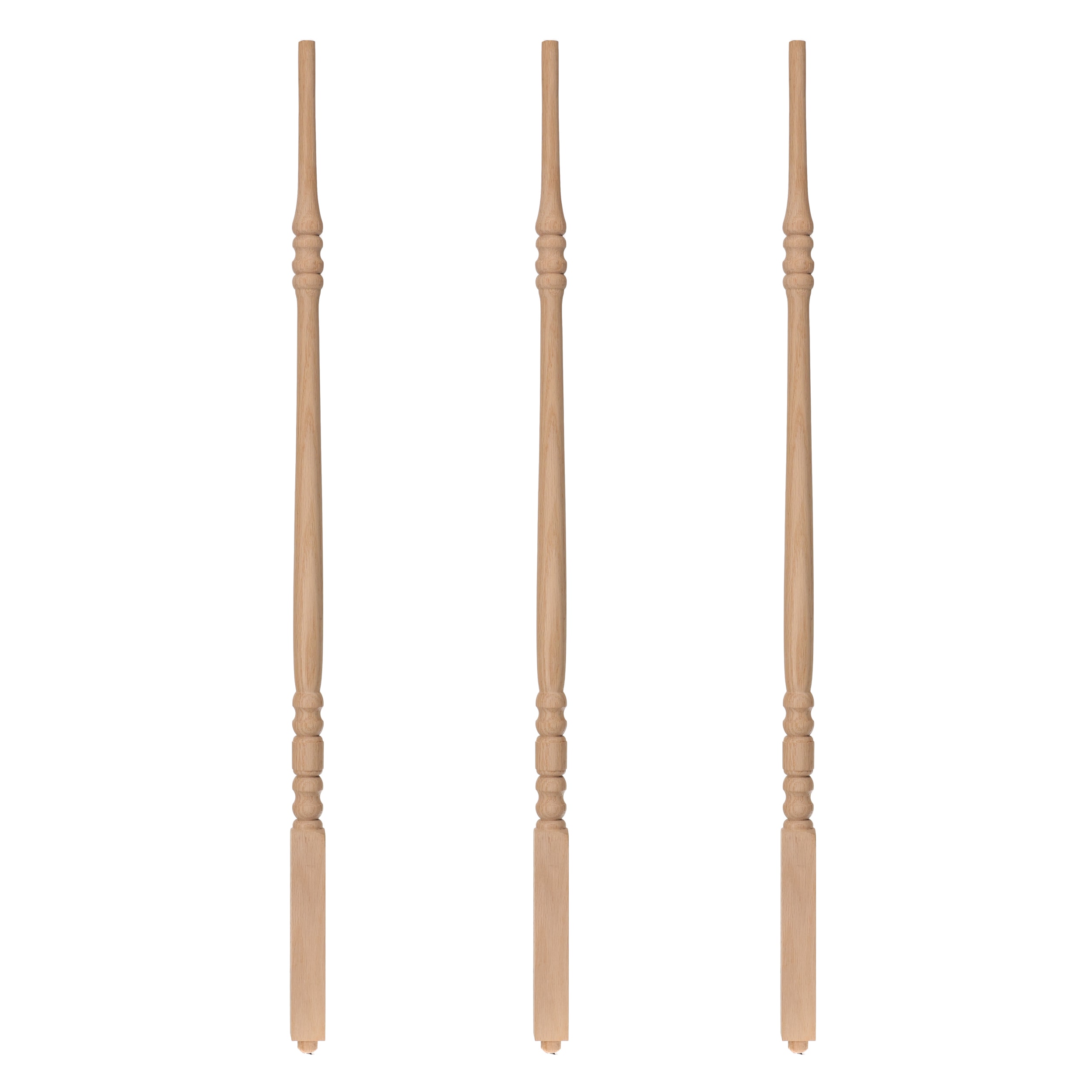 RELIABILT WG520041OAK 41-in x 1.25-in Natural Red Oak Pin Top Turned Stair Baluster (3-Pack)