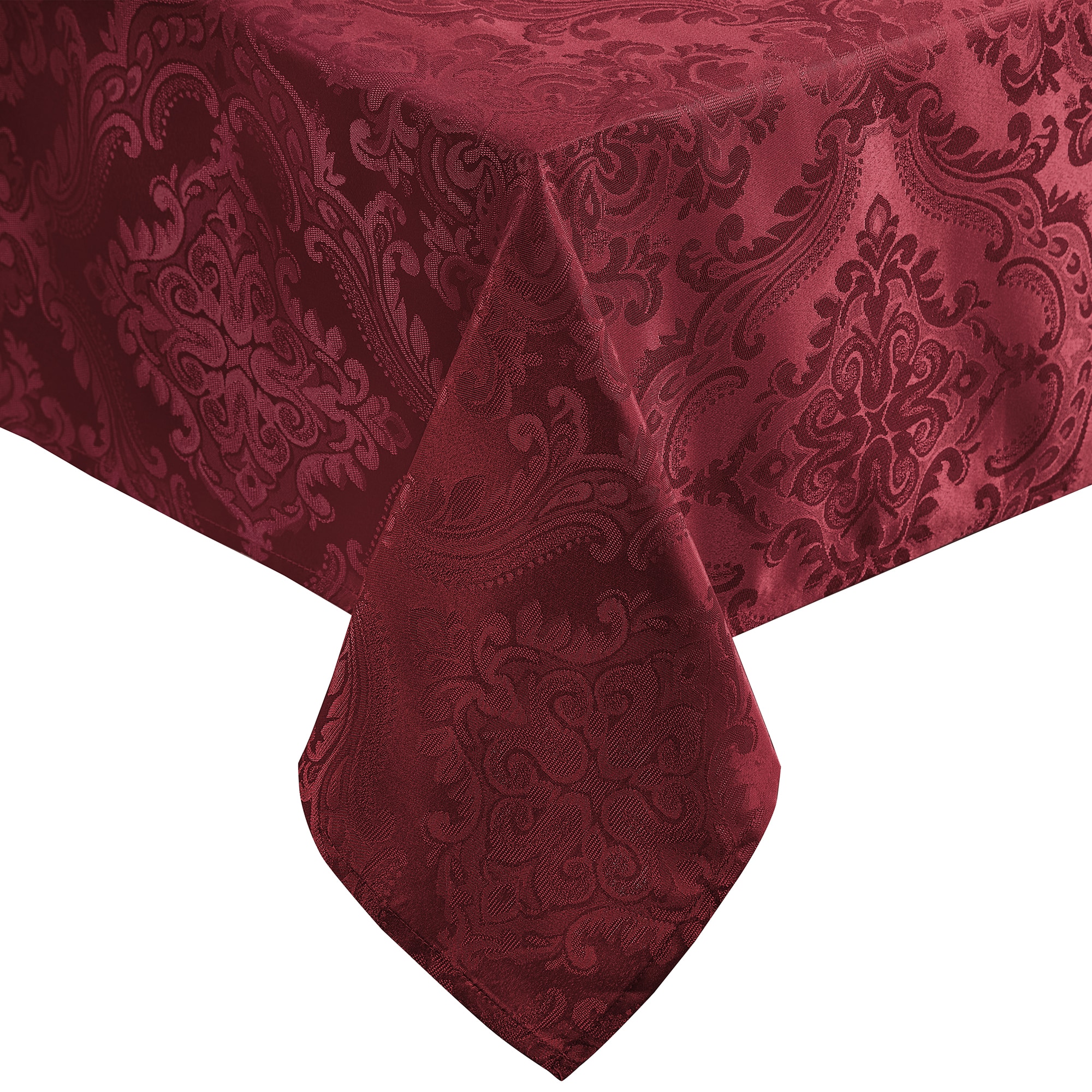 Elrene Home Fashions 739550341997 Caiden Woven Damask 52"x52" Square Indoor Cranberry Table Cover for 34-in square