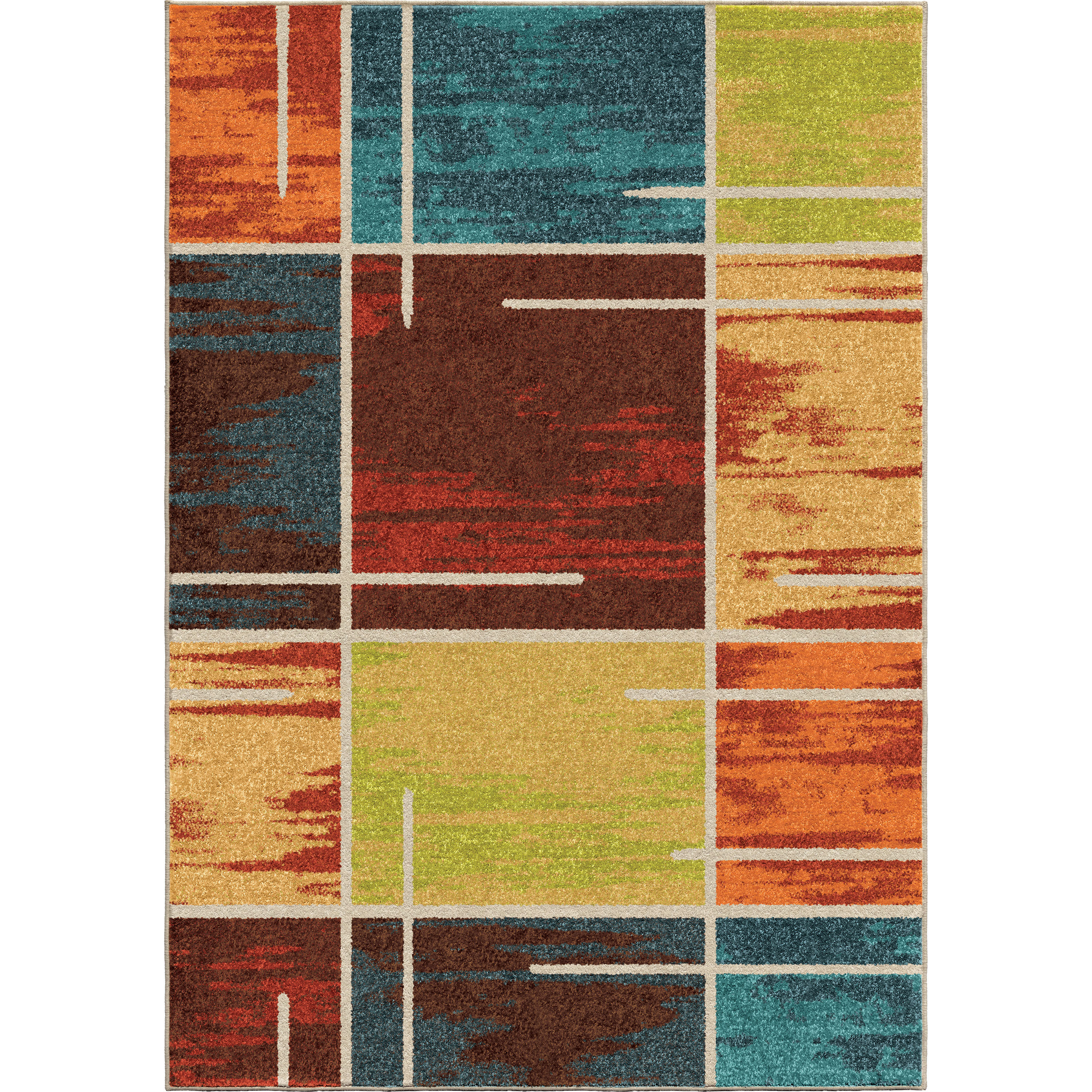 Orian Rugs Multiple-Block 5 X 8 Geometric Coastal Area Rug At Lowes.com