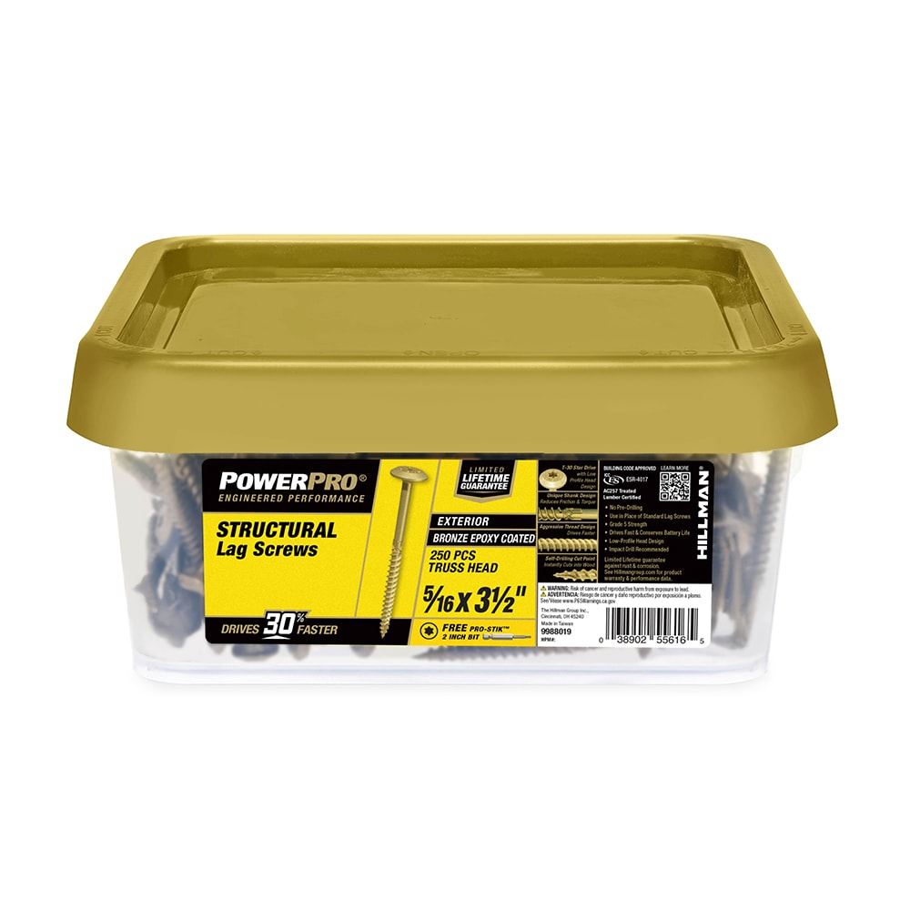Power Pro 5/16-in x 3-1/2-in Epoxy Exterior Structural wood screws 250 -Per Box
