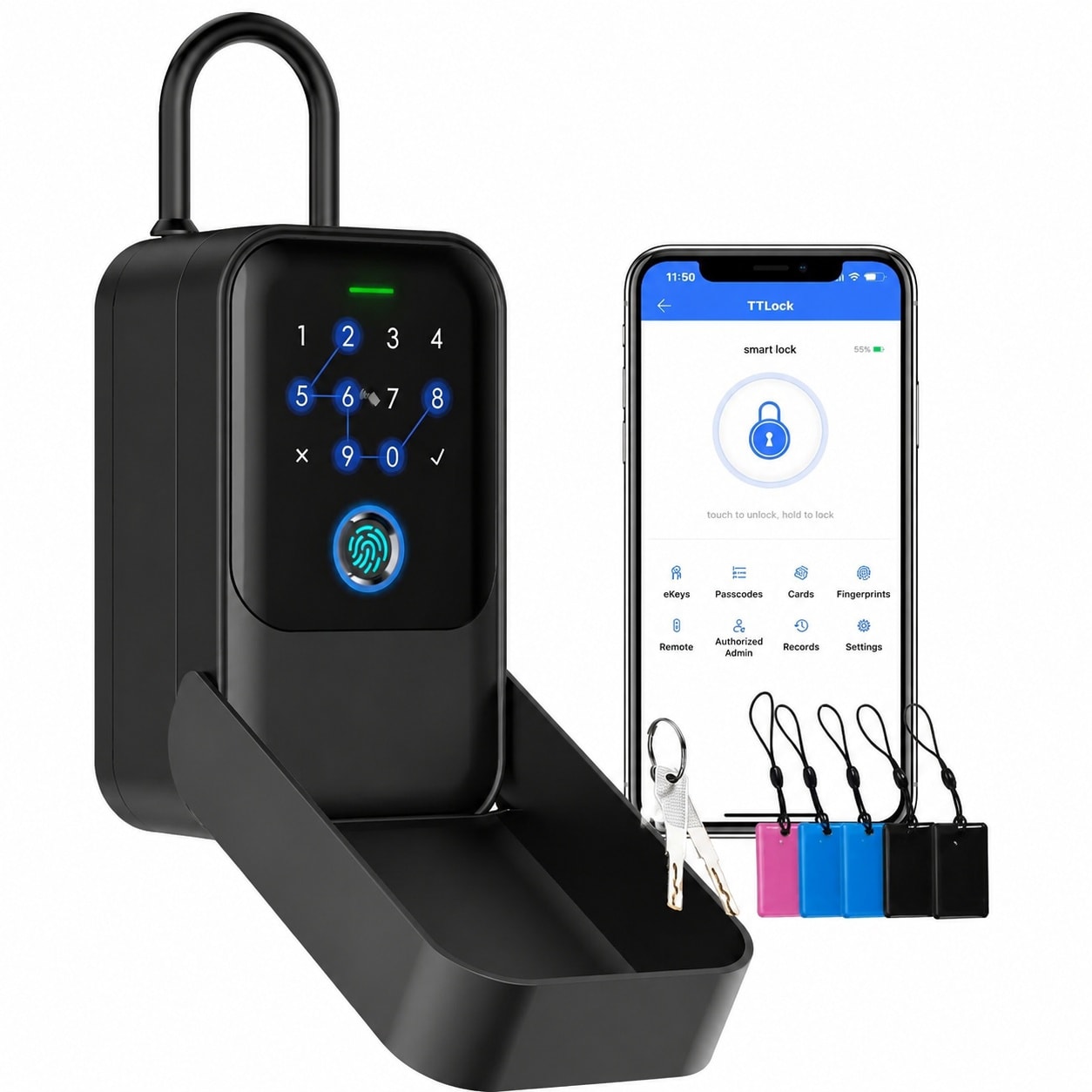 CYIKE  Smart Lock Box Wireless Electronic Key Lock Box App Control Wall Mount Door Handle Home Office Warehouse Realtor durable home and garden