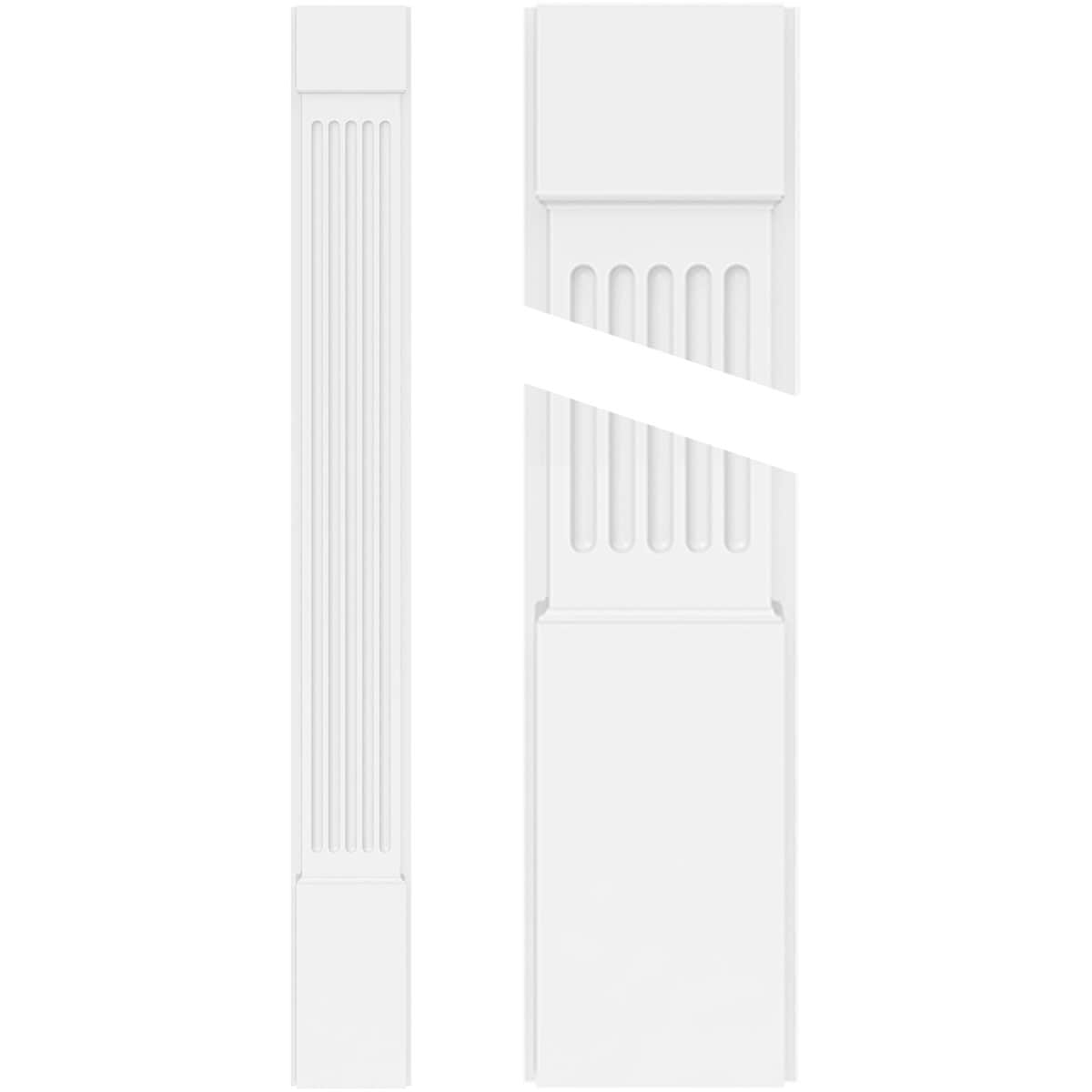 Ekena Millwork PILP05X090FL01-2 PVC Pilasters 5-in x 90-in Unfinished PVC Pilaster Entry Door Casing Accent