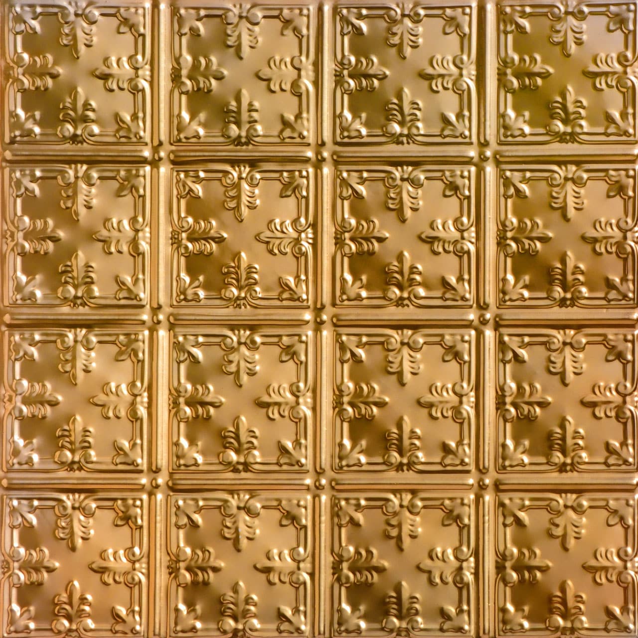 From Plain to Beautiful in Hours SKPC210-LNOP24X24D12 2-ft x 2-ft Florentine Lincoln Copper Steel Drop Ceiling Tile ( 12 -Pack, 48-Sq. Feet / Case )