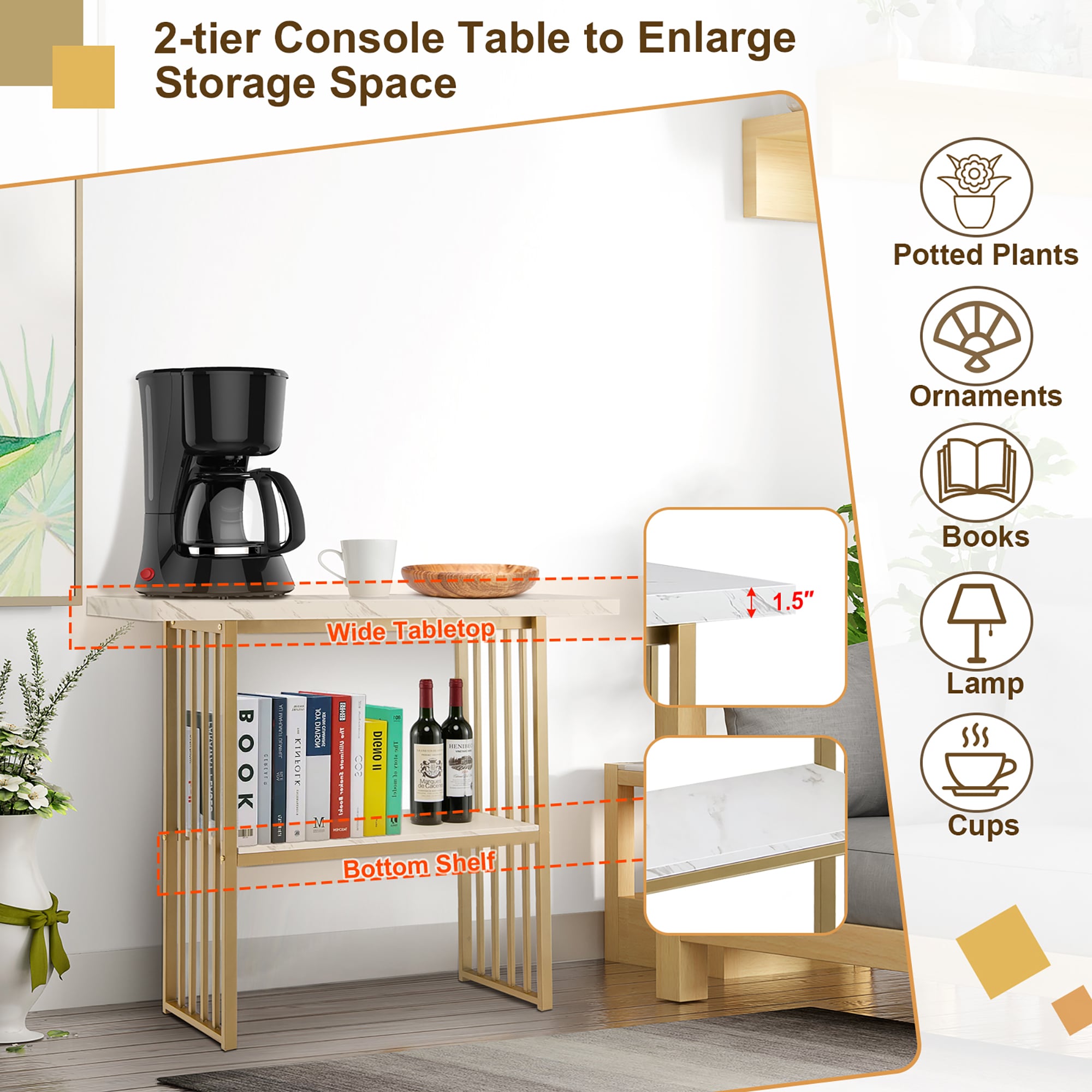 Costway SXL00132 Console-Sofa-Tables - View #6