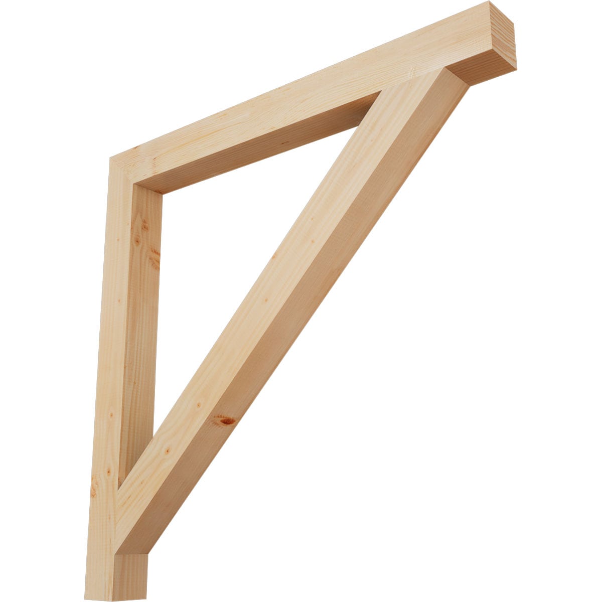 Ekena Millwork BKT04X44X44TRA05SDF Traditional block smooth Douglas Fir Wood Standard Bracket