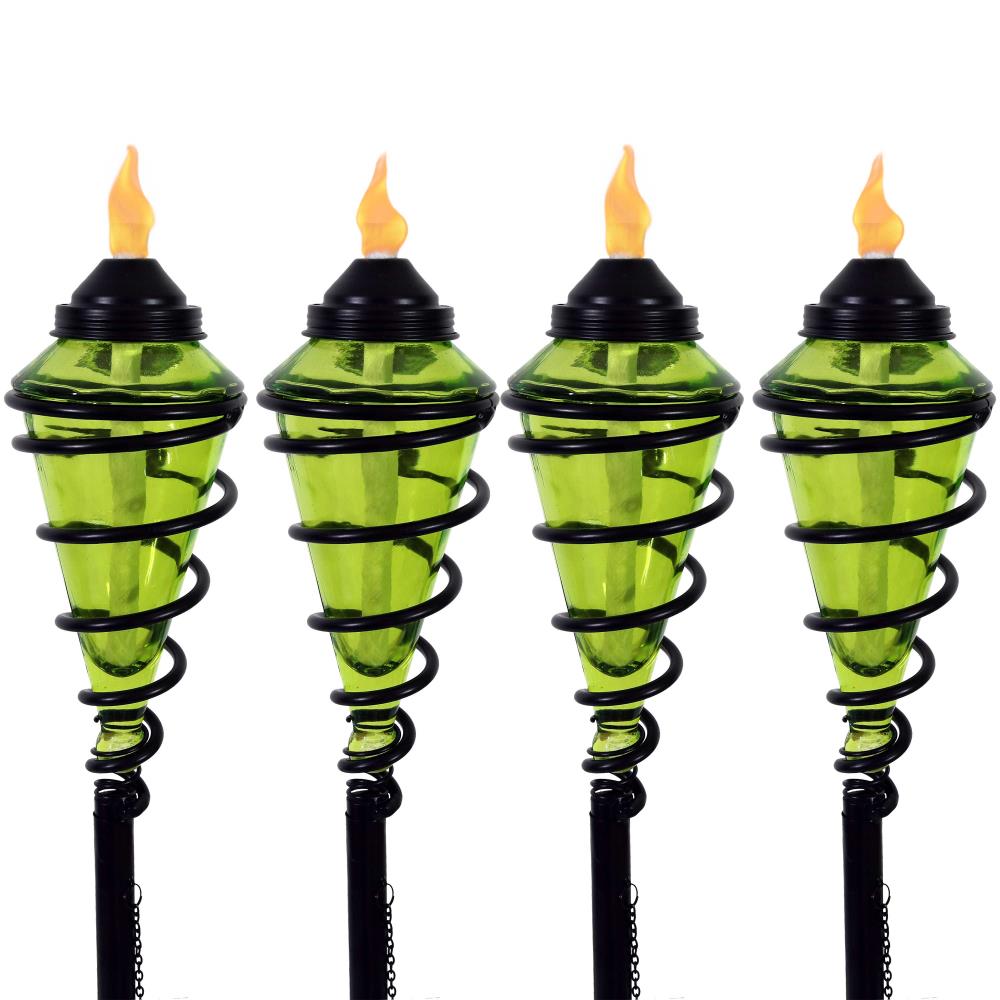 Sunnydaze Decor 4-Pack 4-in Green Glass Citronella Garden Torch in the ...