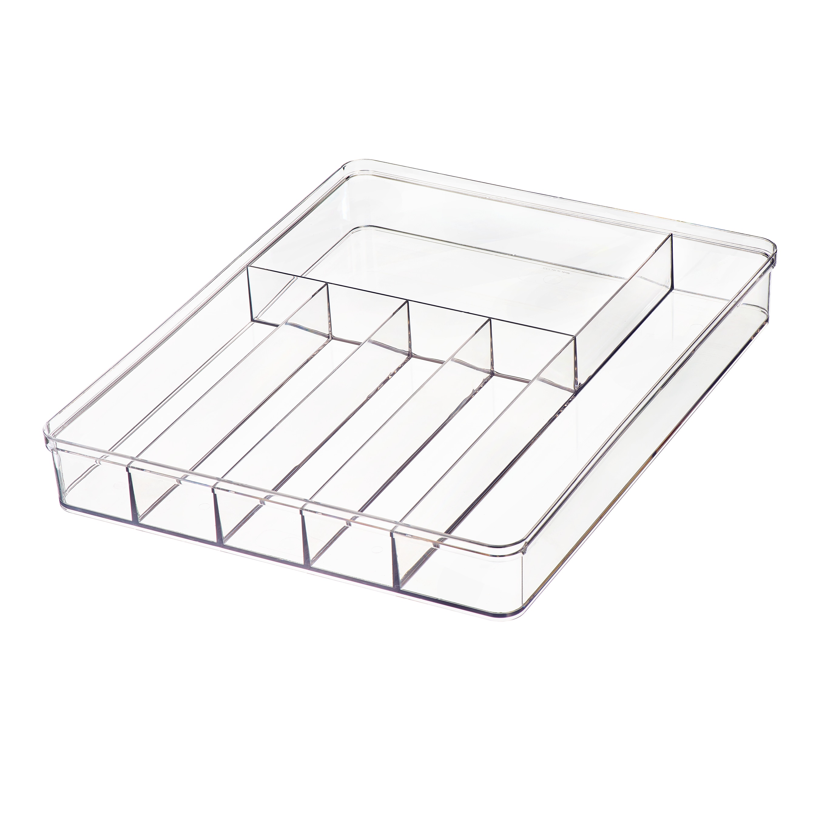 Style Selections 12-in W x 2-in H x 15-in D 1 -Tier Freestanding clear Plastic Utensil organizer