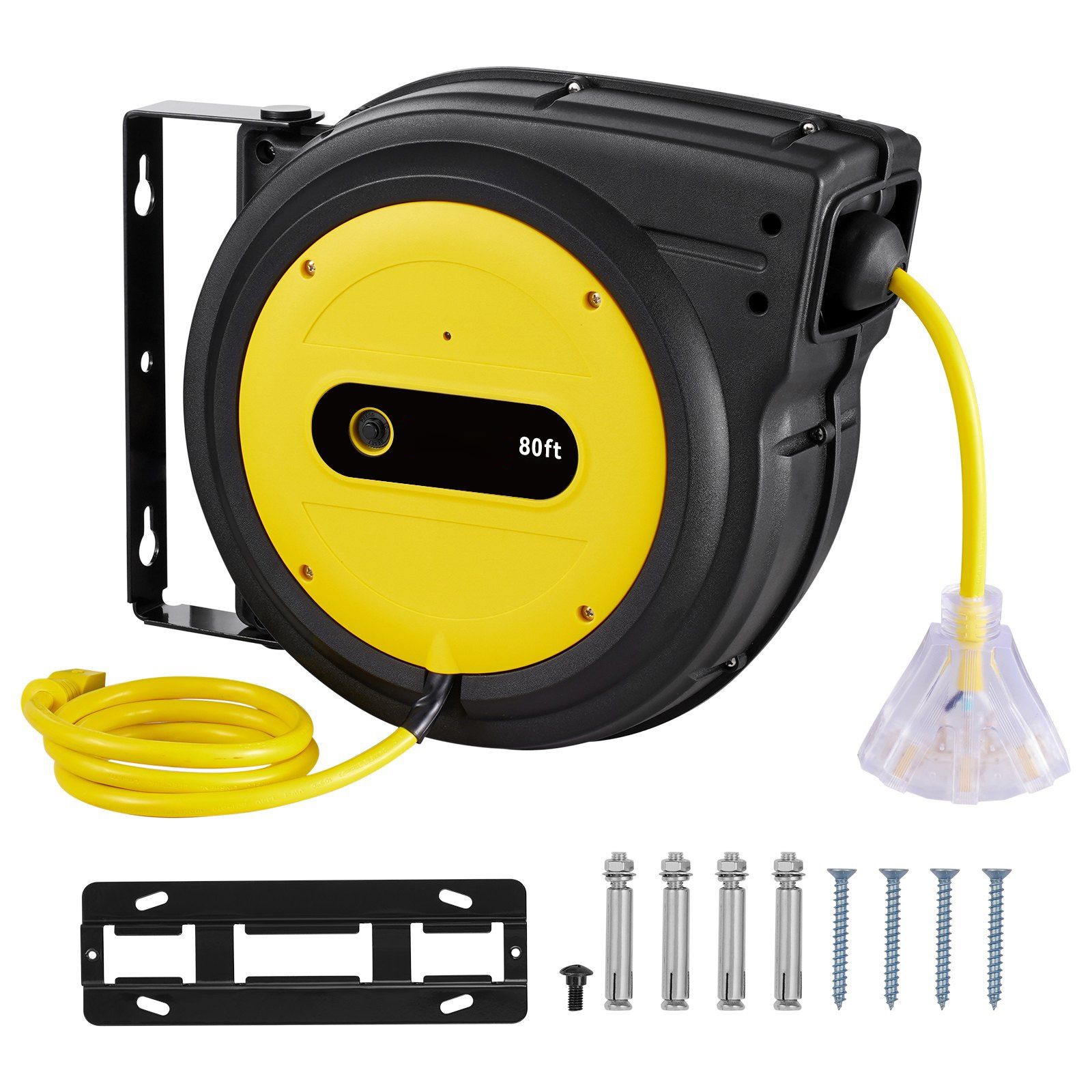 Slickblue 45/50/50-ft Retractable Extension Cord Reel with 12AWG / 3 ...