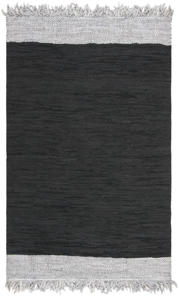 Safavieh VTL310E-6 Vintage Leather Teton 6 x 9 (ft) Leather Light Gray/Black Rectangular Indoor Coastal Area rug