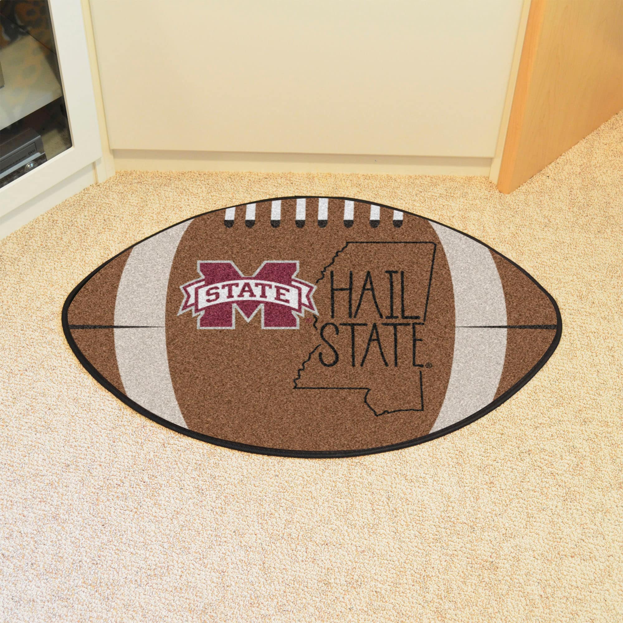 FANMATS Mississippi State Bulldogs 1-1/2-ft x 2-1/2-ft Red Rectangular Indoor Door Mat