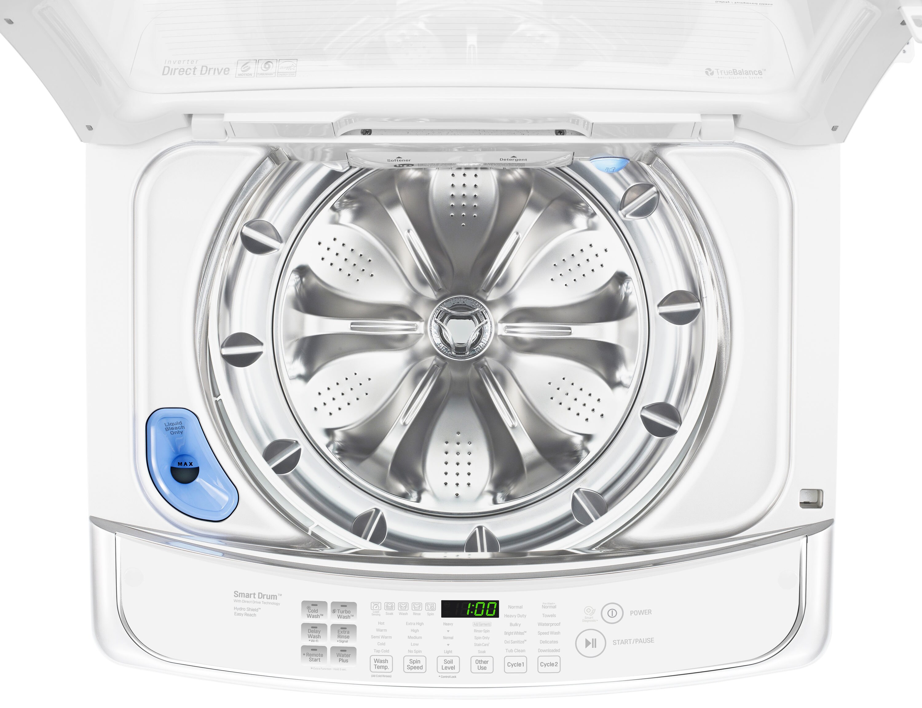 WT1301CW by LG - Ultra Large Capacity High Efficiency Front Control Top  Load Washer