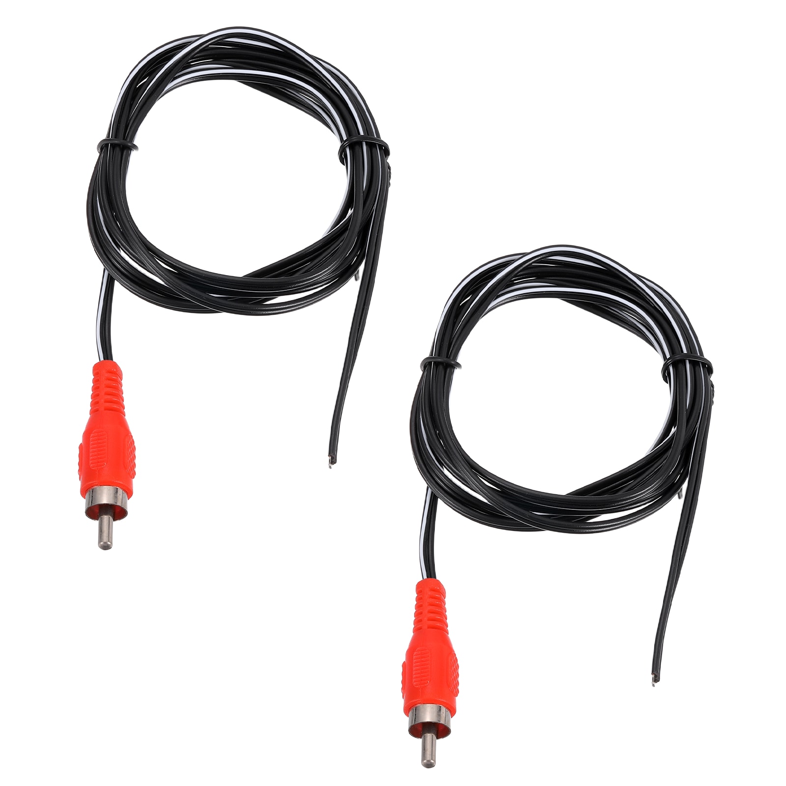 Unique Bargains - 2pcs 5ft RCA Audio Subwoofer Cable 1 RCA Male Plug to Bare Wire Open End Audio ...