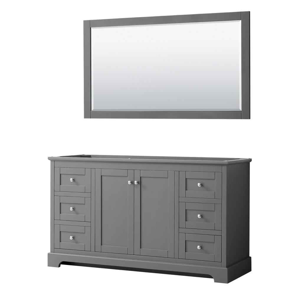 Wyndham Collection WCV232360SKGCXSXXM58 Avery 60-in Dark Gray with Polished Chrome Trim (Mirror Included)