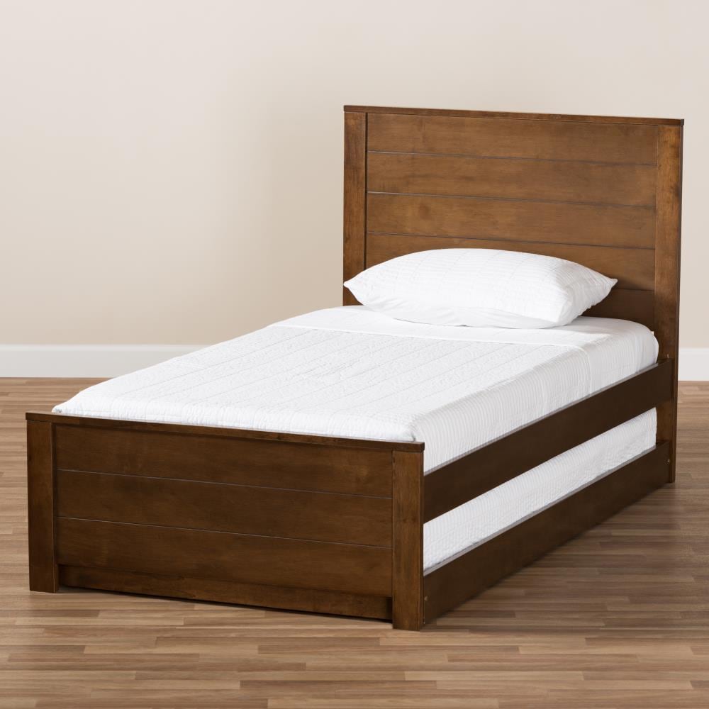 Baxton Studio Catalina Walnut Twin Wood Trundle Bed At Lowes.com