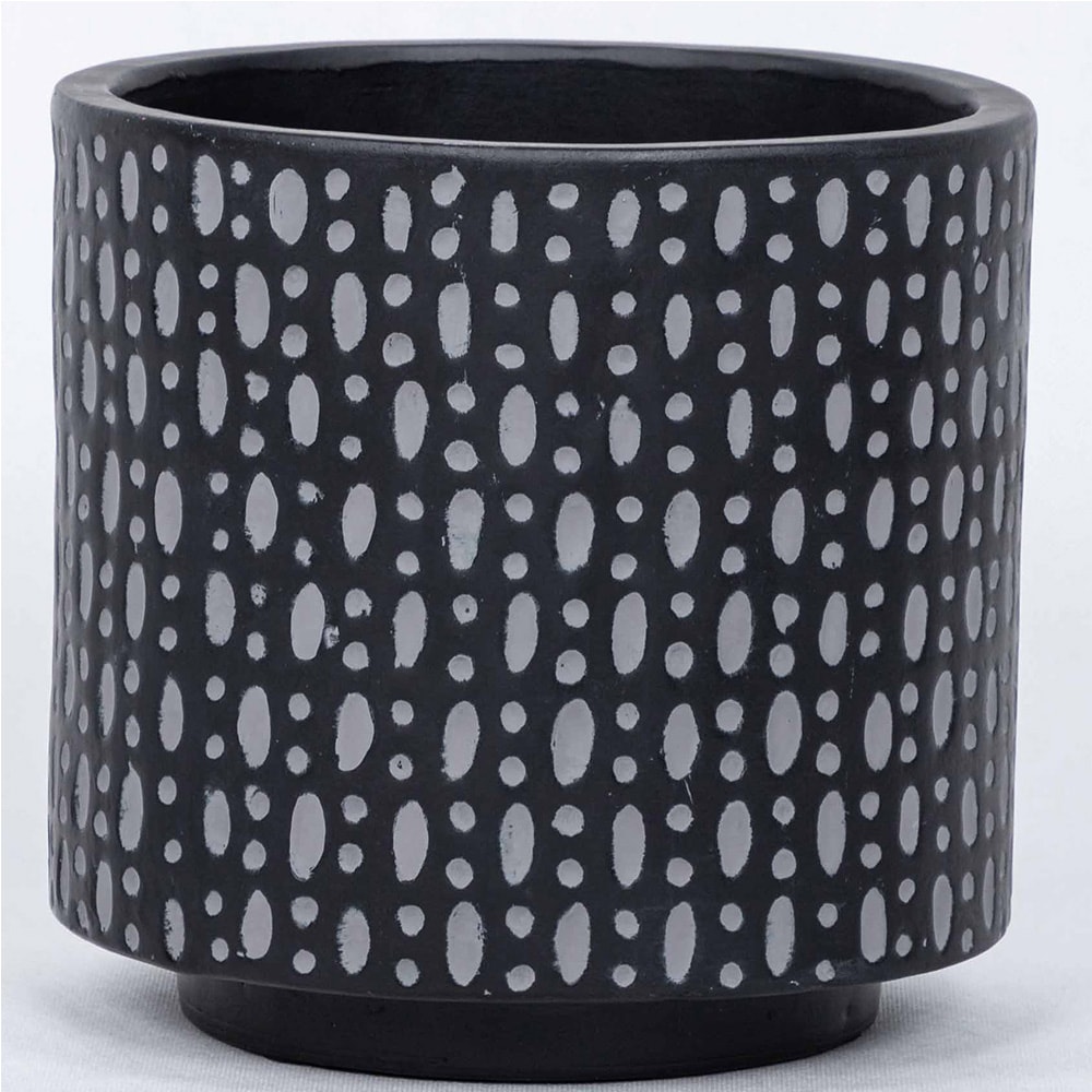 allen + roth LOW-26244395 Round 7.9-in W x 7.9-in H x 7.9-in D Multiple colors/finishes Ceramic Indoor/Outdoor Planter