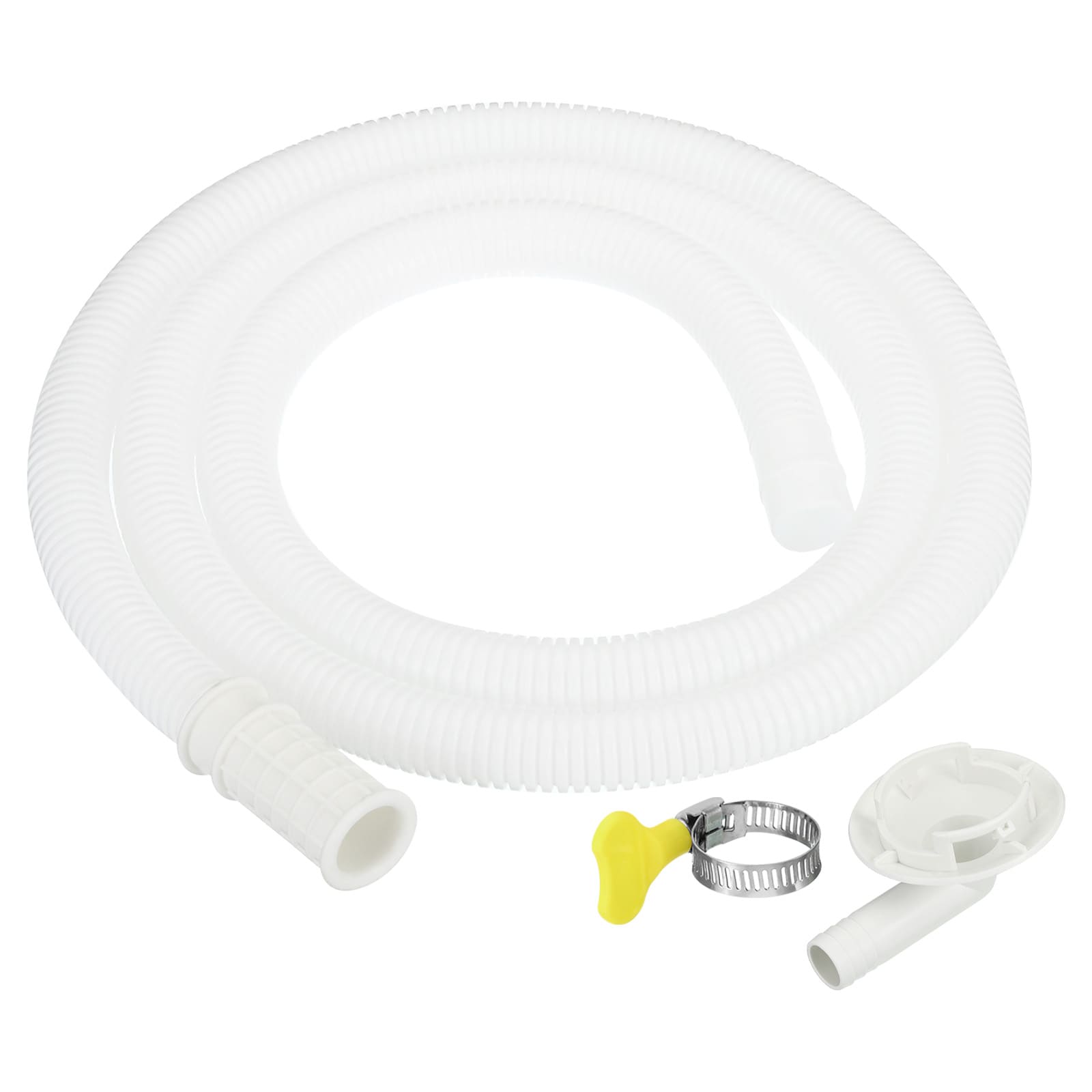 PATIKIL 4.9ft Air Conditioner Drain Kit Universal AC Drain Hose Connector Hose with Clamp Connector Style 1 for Mini-Split Window AC Unit Faucet White