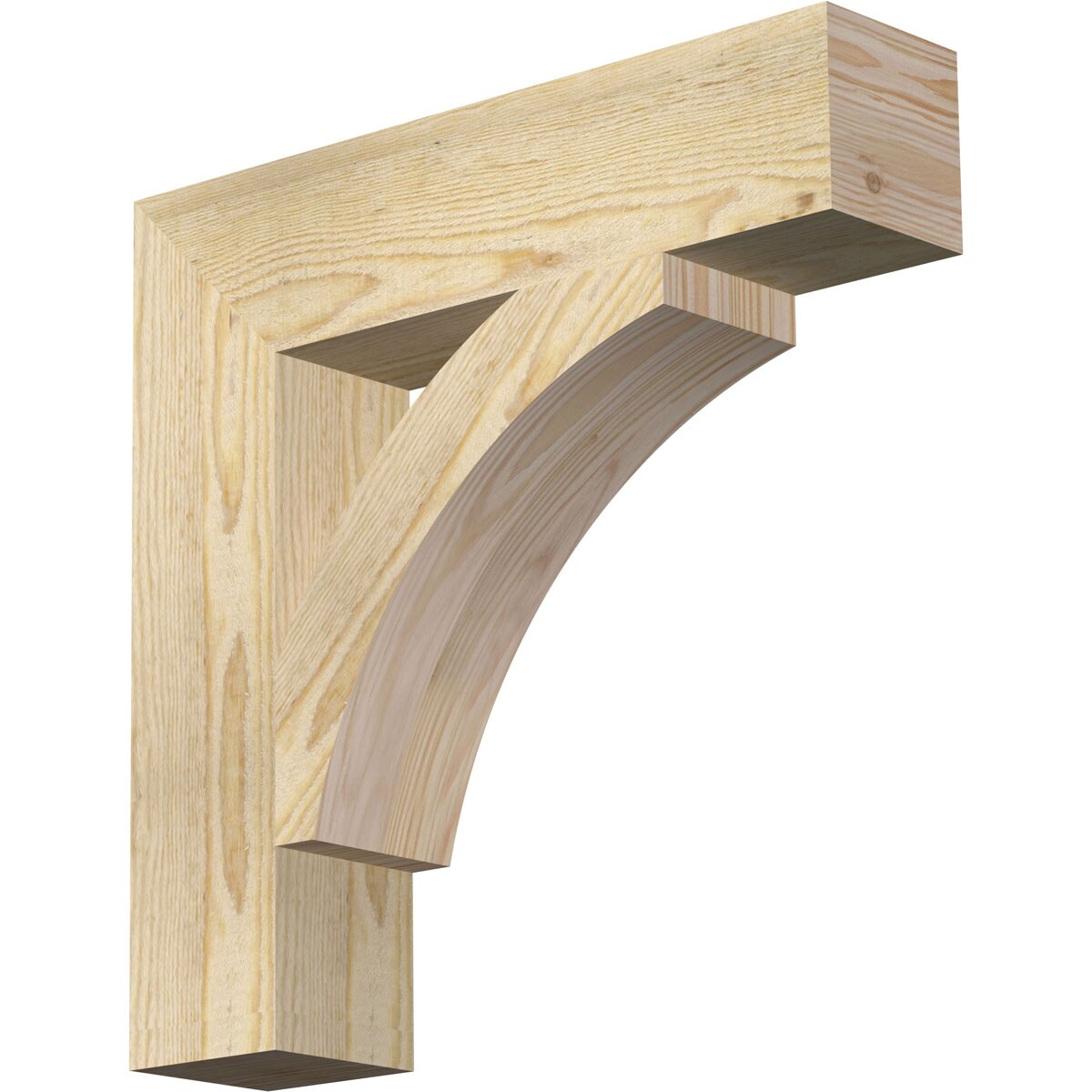Ekena Millwork BKT04X18X18THR05RDF Thorton block rough sawn 4-in x 18-in x 18-in Douglas fir Brown Wood Standard bracket