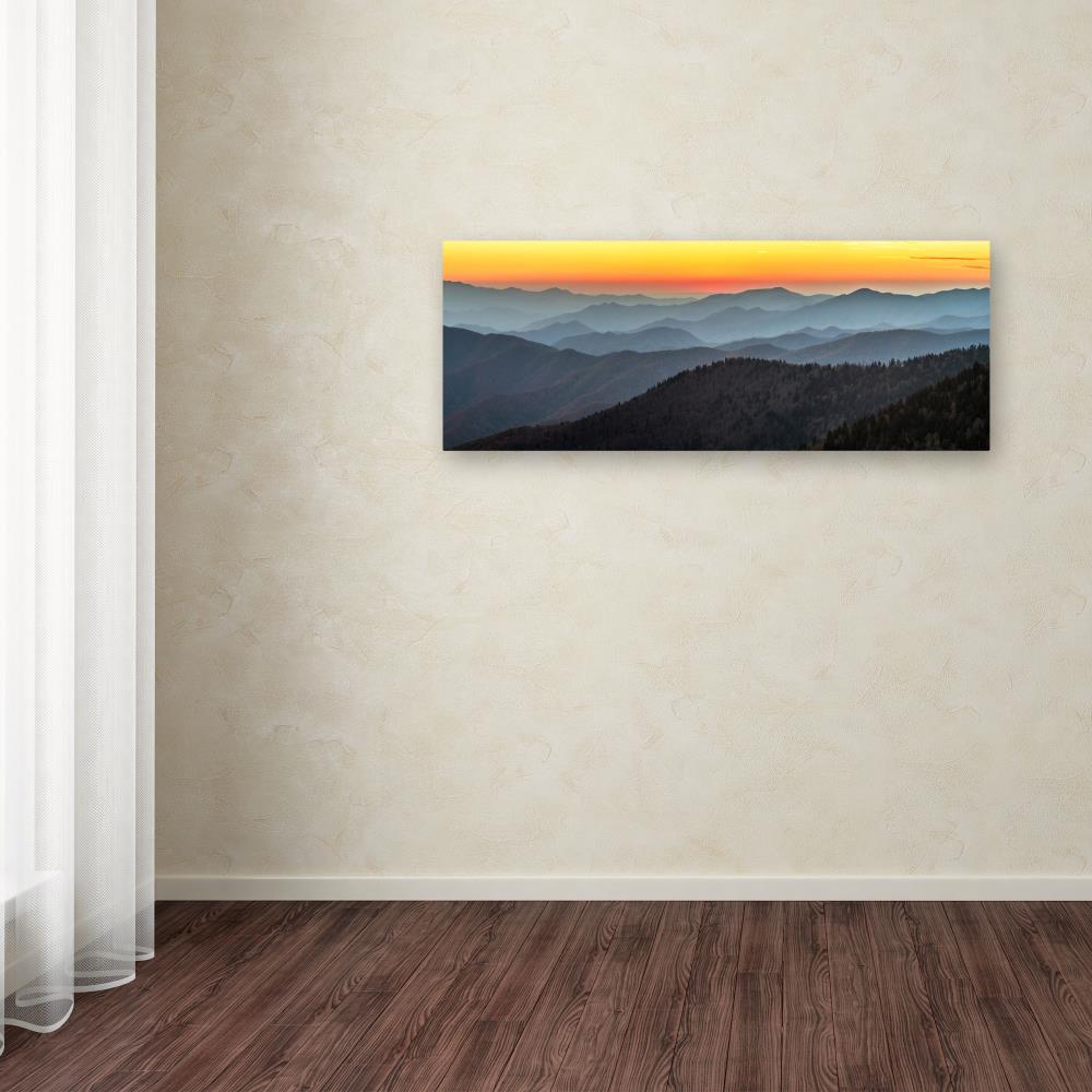 Trademark Fine Art PL0116-C619GG Pierre Leclerc "Great Smoky Sunset" 6x19 Canvas Art Pierre Leclerc Multicolor 19-Inches H x 6-Inches W Landscape Canvas Print